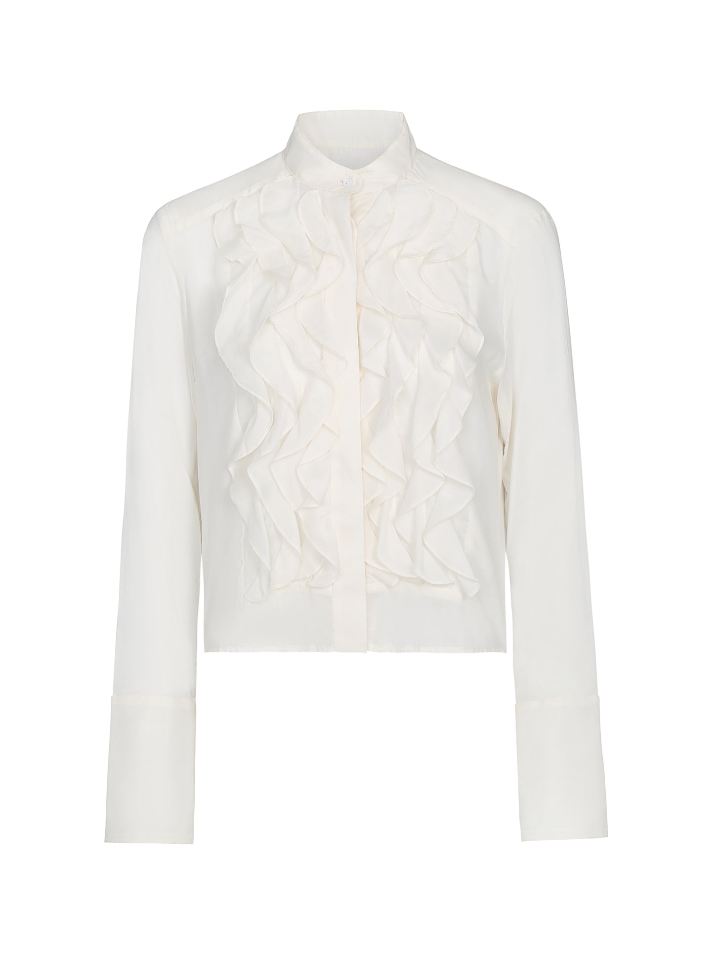 TWP Patti Top with Pleats and Tie in White