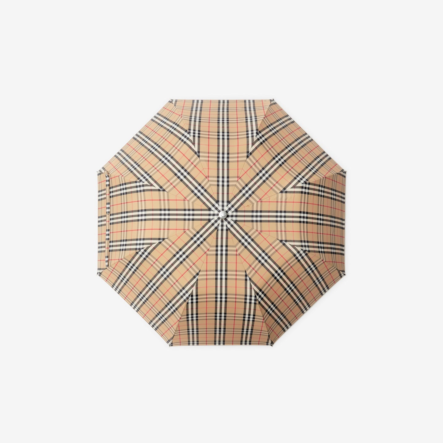Burberry Check Folding Umbrella in Archieve Biege
