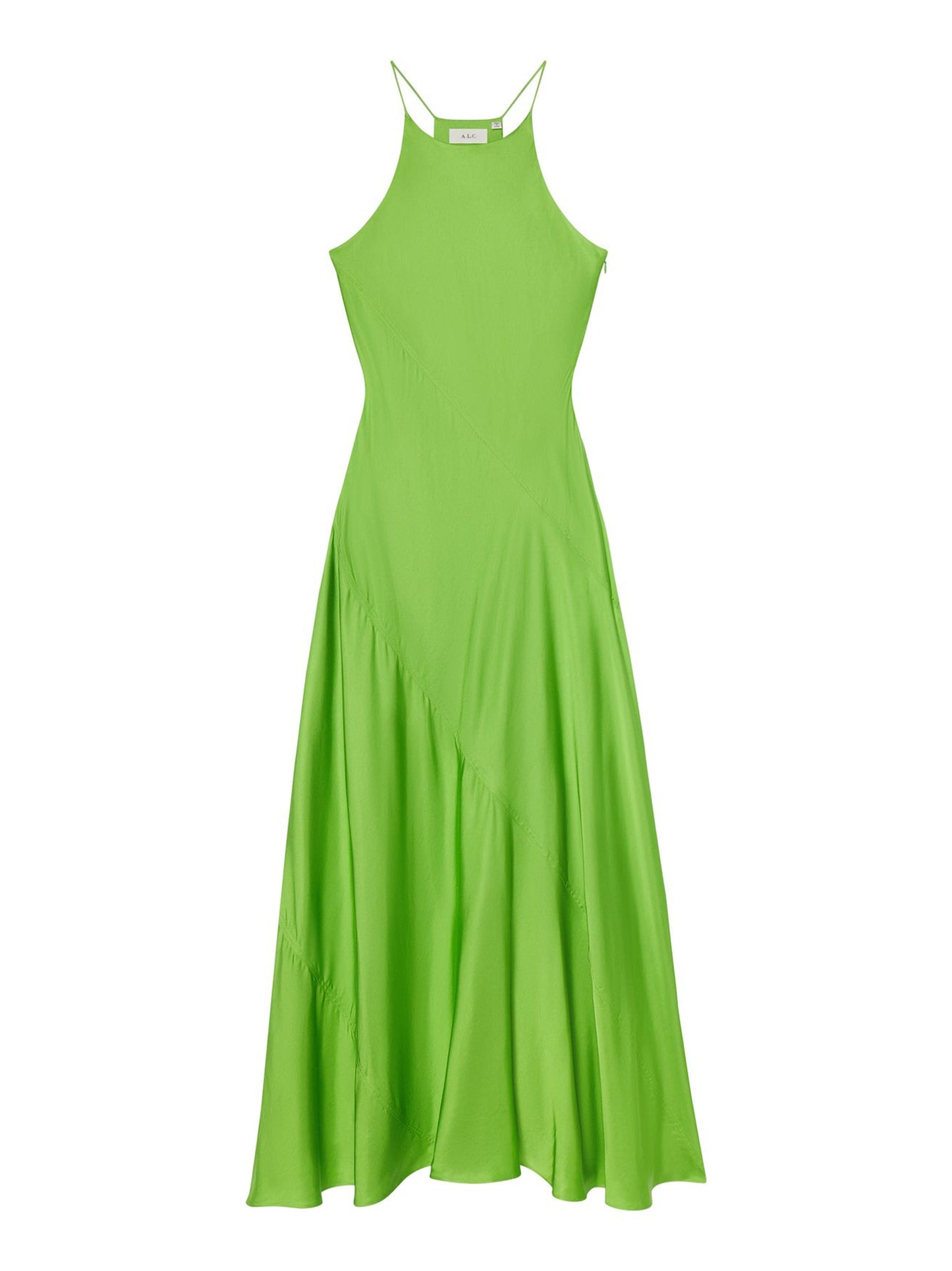 A.L.C. Sybil Satin Maxi Dress in Lily Green