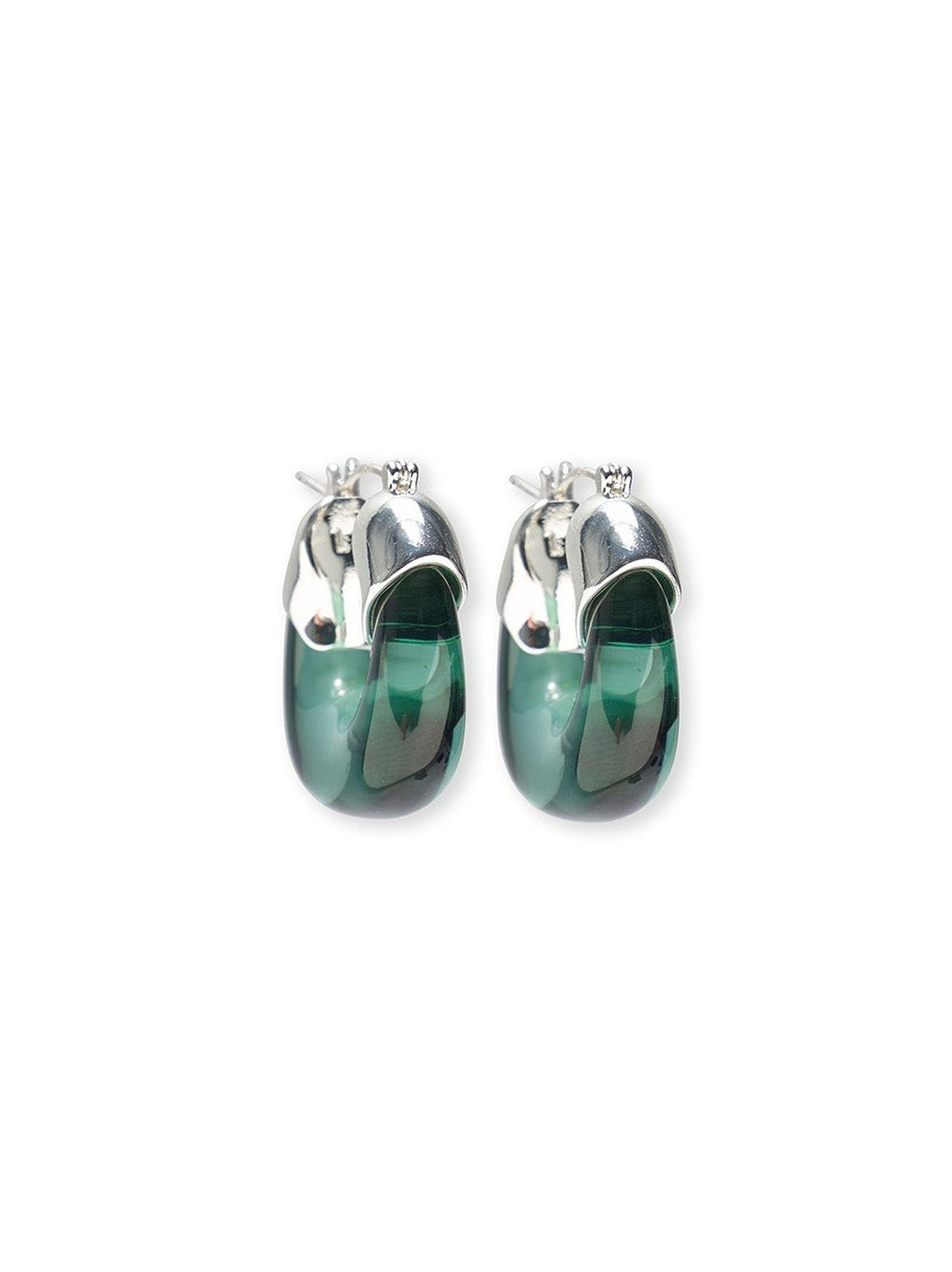Lizzie Fortunato Mini Organic Hoops in Silver Forest
