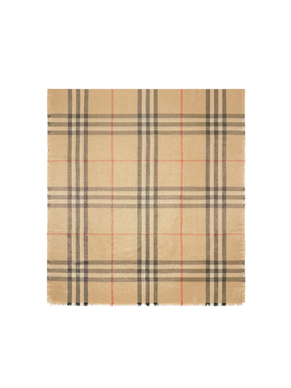 Burberry Metallic Wool Silk Scarf in Sand