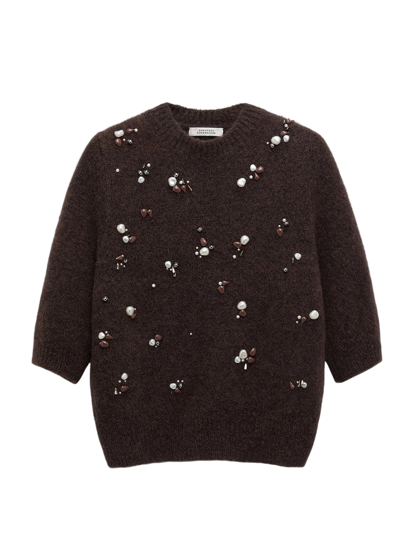 Dorothee Schumacher Embellished Sweater in Black Chocolate