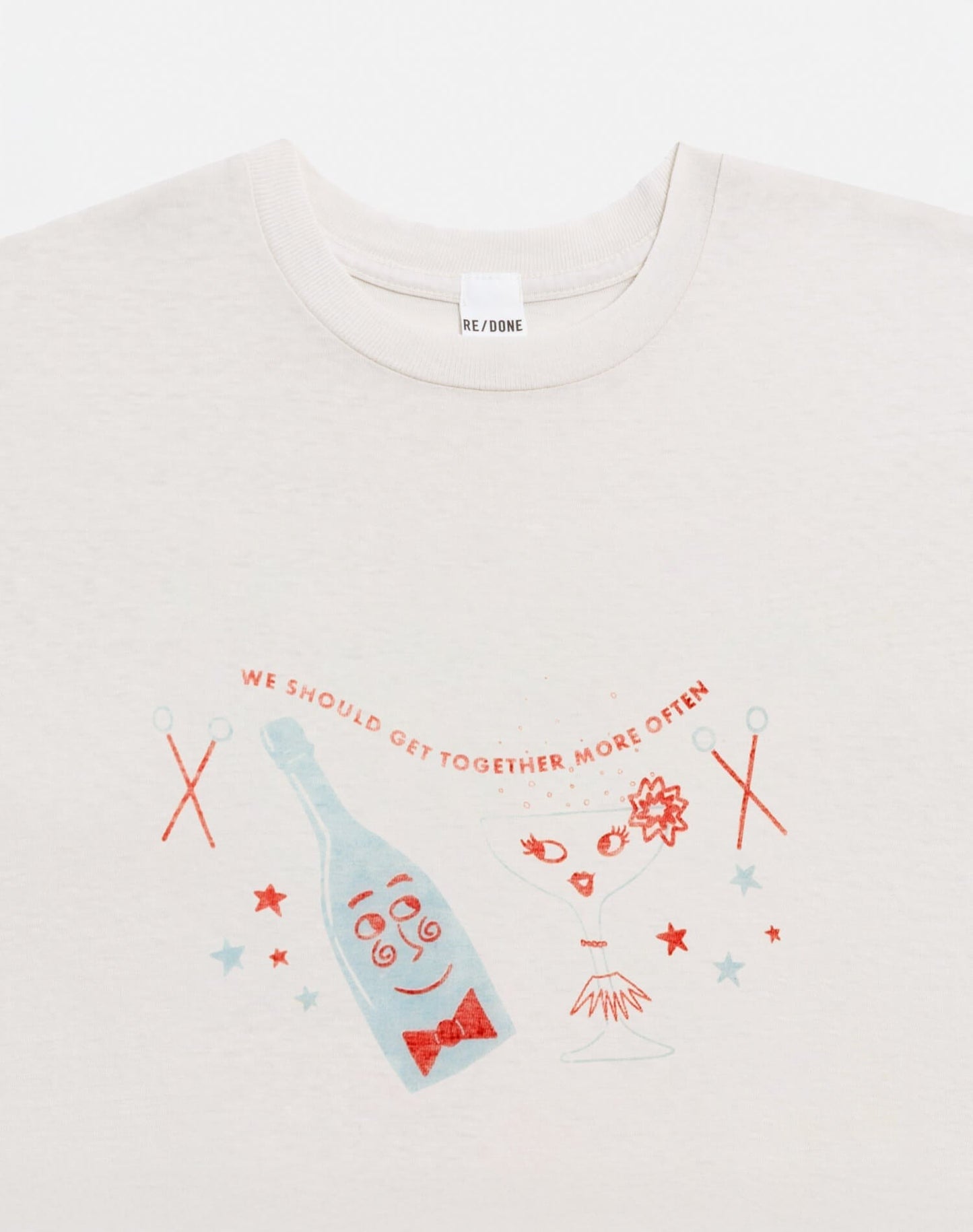 Re/Done Tiny Tee Together in Vintage White