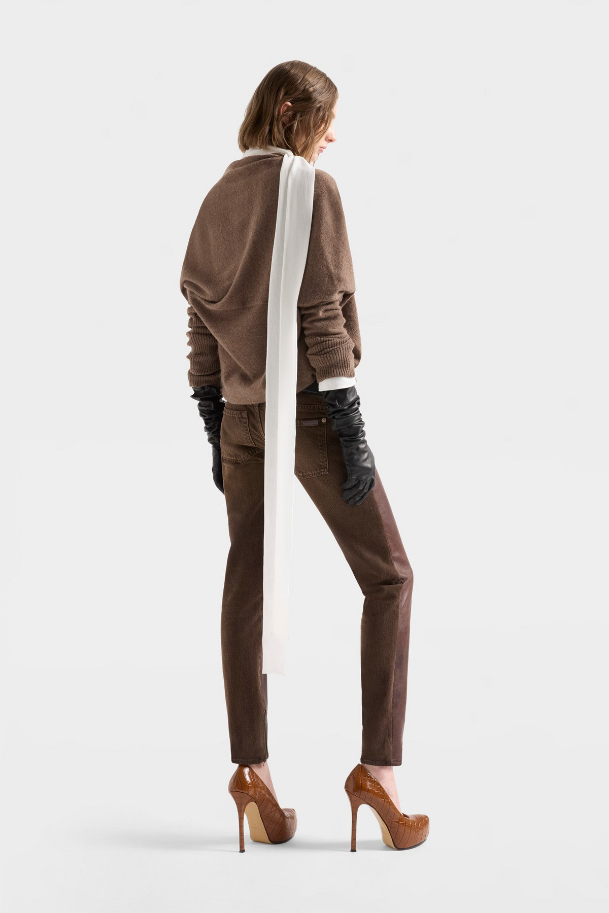 7 For All Mankind Wrap V-Neck Sweater in Wool Cashmere