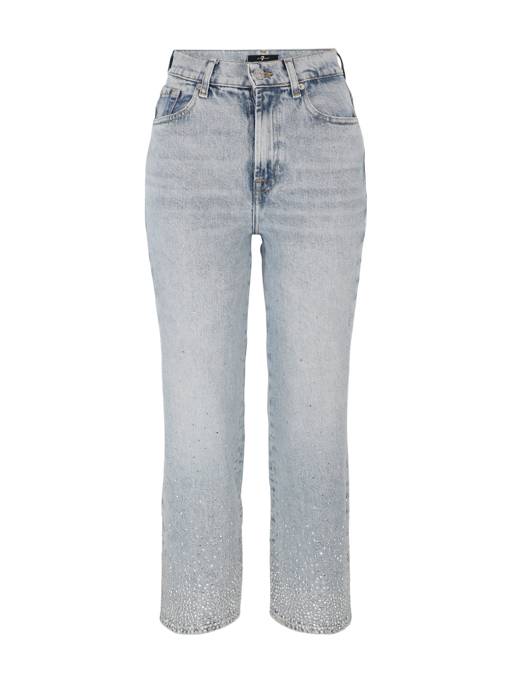 7 For All Mankind Logan Embellished Stovepipe Jeans in Juicy