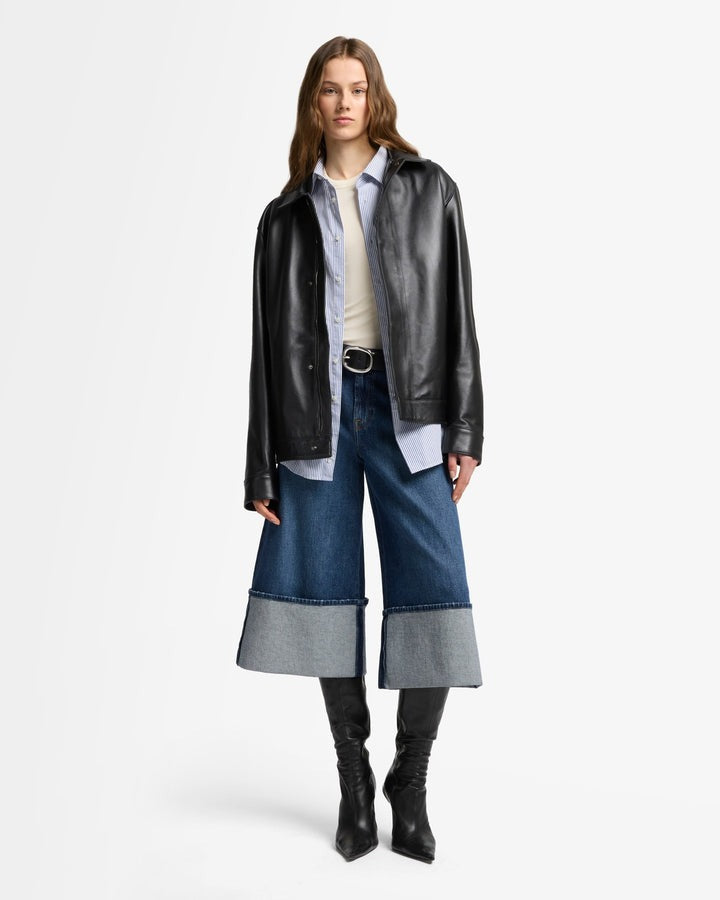 7 For All Mankind Cuffed Culotte Jeans in Radar