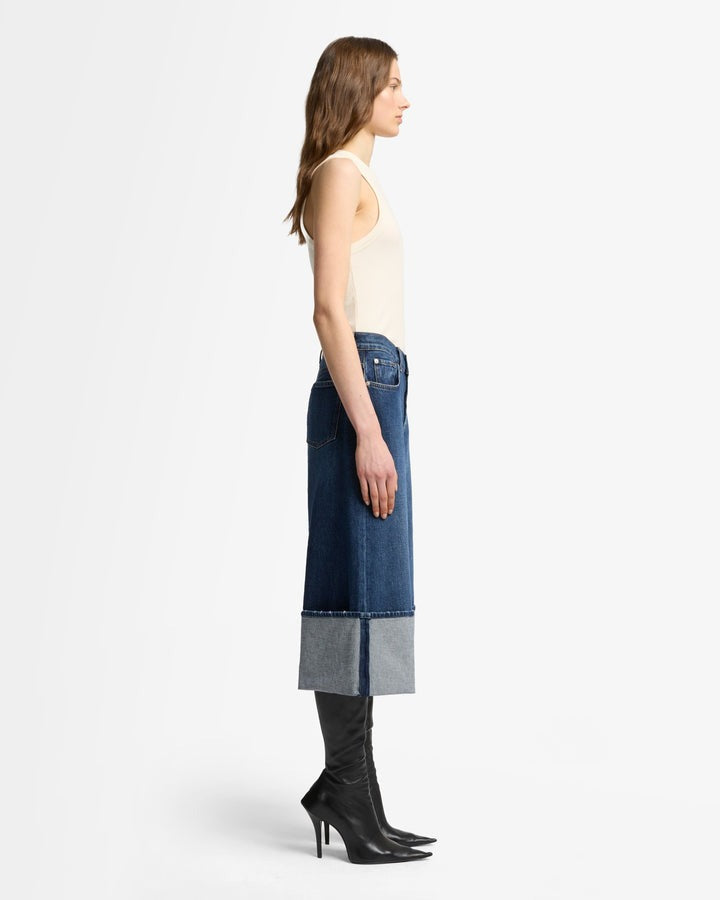 7 For All Mankind Cuffed Culotte Jeans in Radar