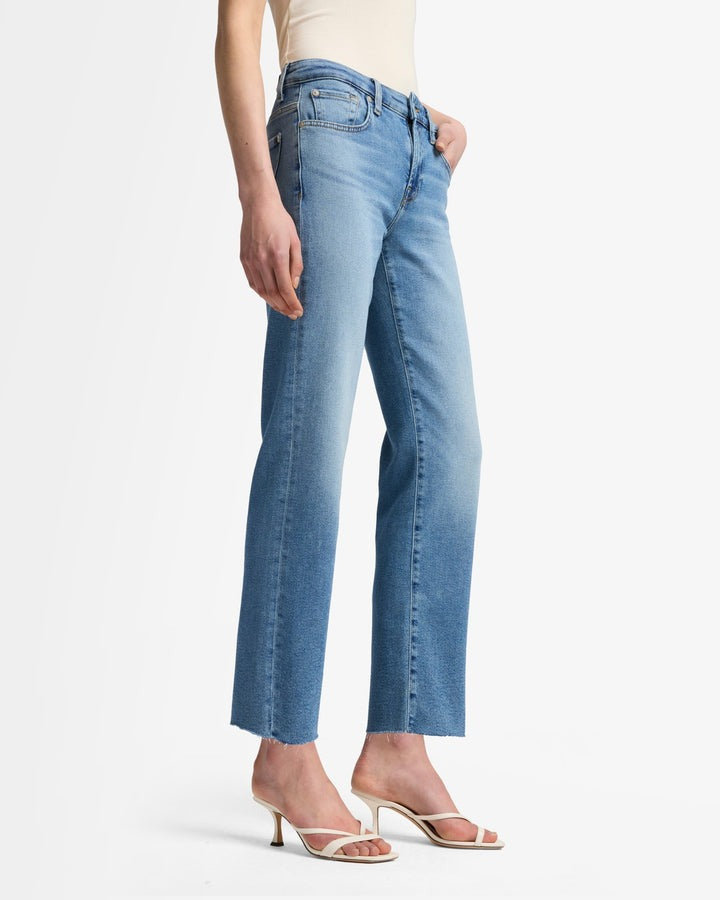 7 For All Mankind Calie Straight Ankle Jeans in Fancy