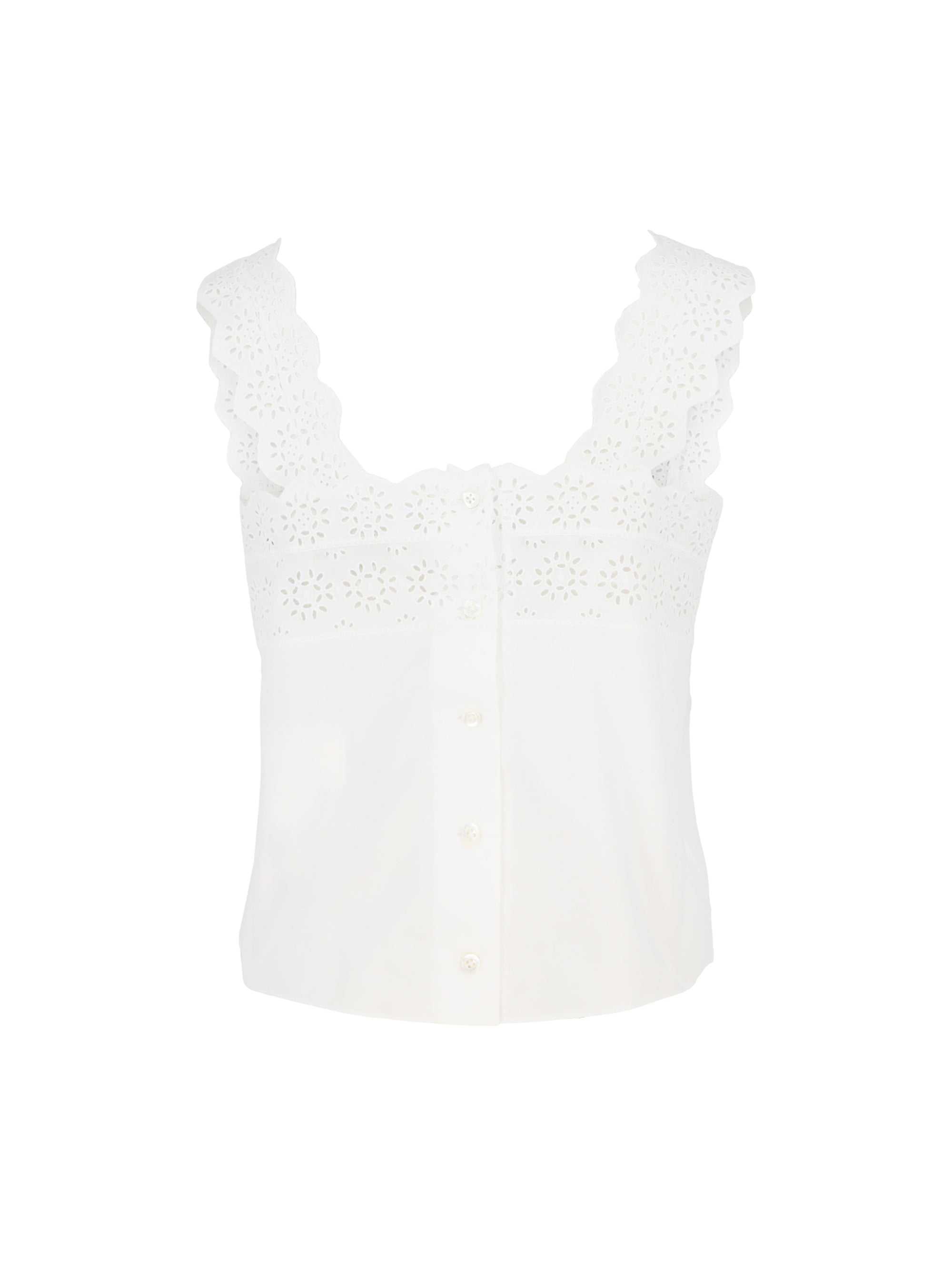 【WOOHWA】LINEN EYELET JK Frame Eyelet Tank in White – Leigh's of Breton Village