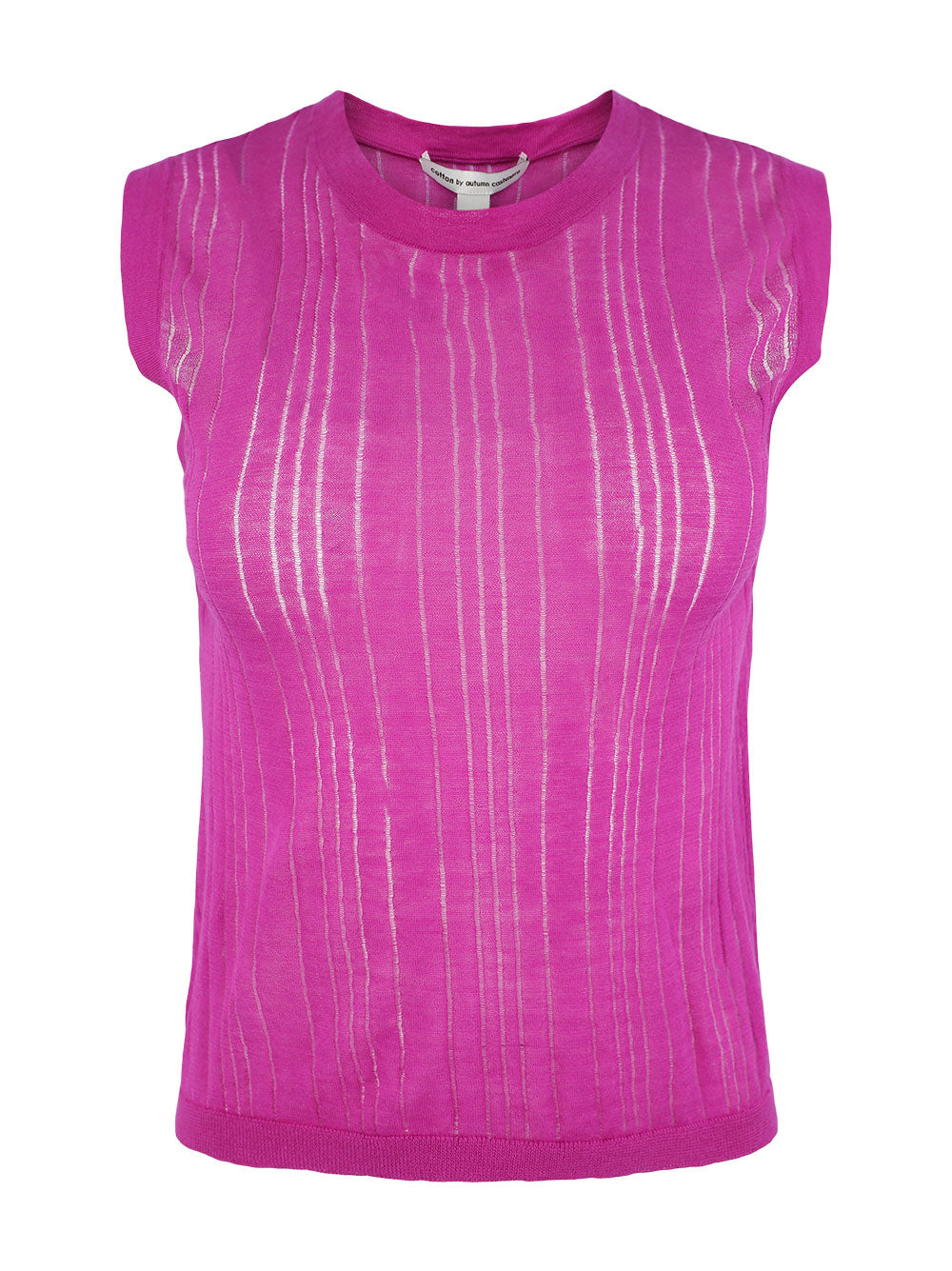 Autumn Cashmere Variegated Rib Muscle Tee in Magenta Leigh s of