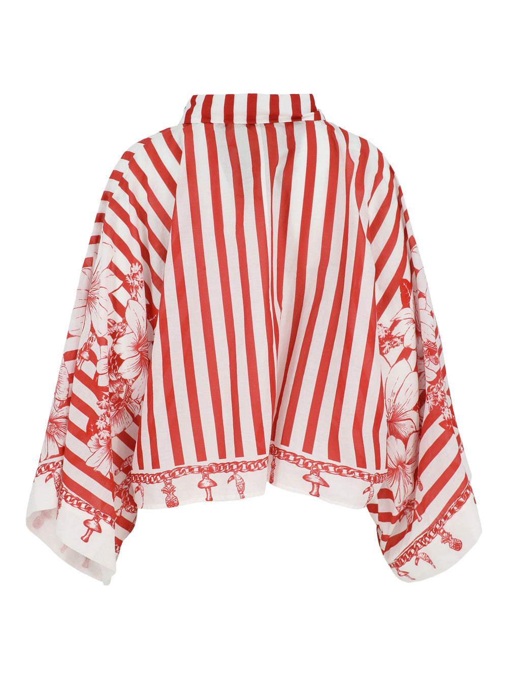 Farm Rio Shirt in Floral Chain Stripes Multicolor