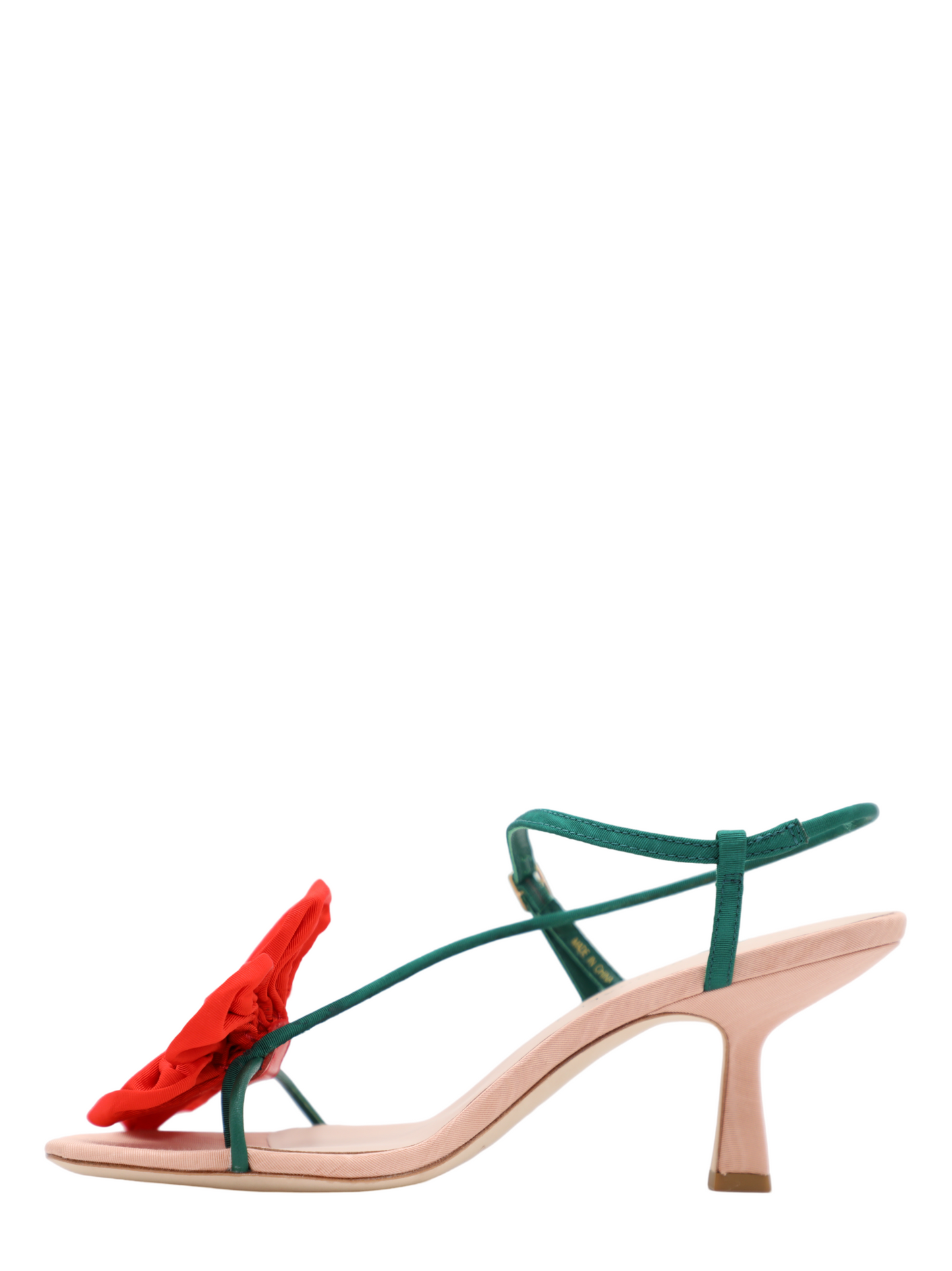 Loeffler Randall Frank Red/Green Moiré Flower Sandal