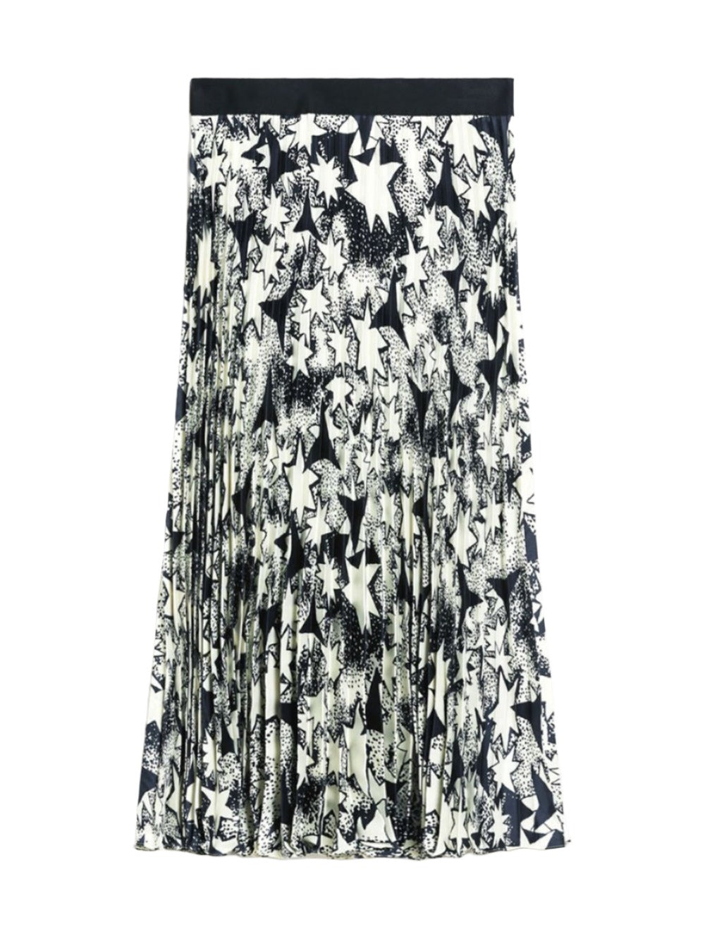 Weekend Max Mara Pagano Pleated Skirt in Navy Star Print