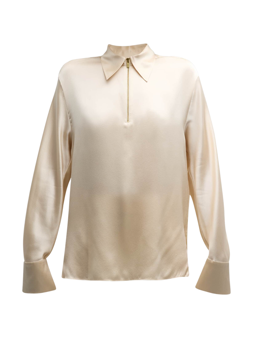 Vince Long-Sleeve Jewel Silk Blouse