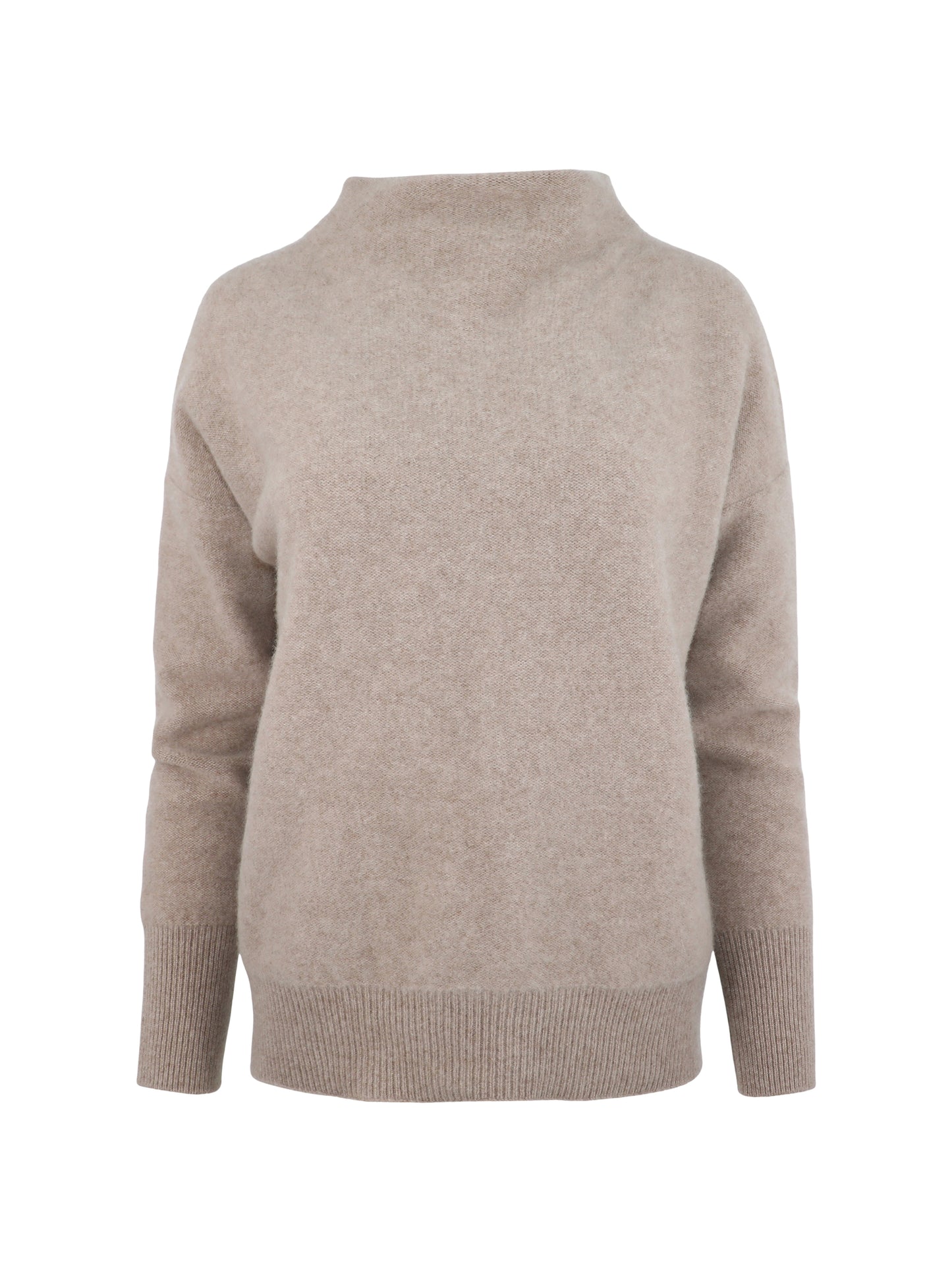Vince Cashmere Funnel Neck Pullover Sweater in Hazelnut