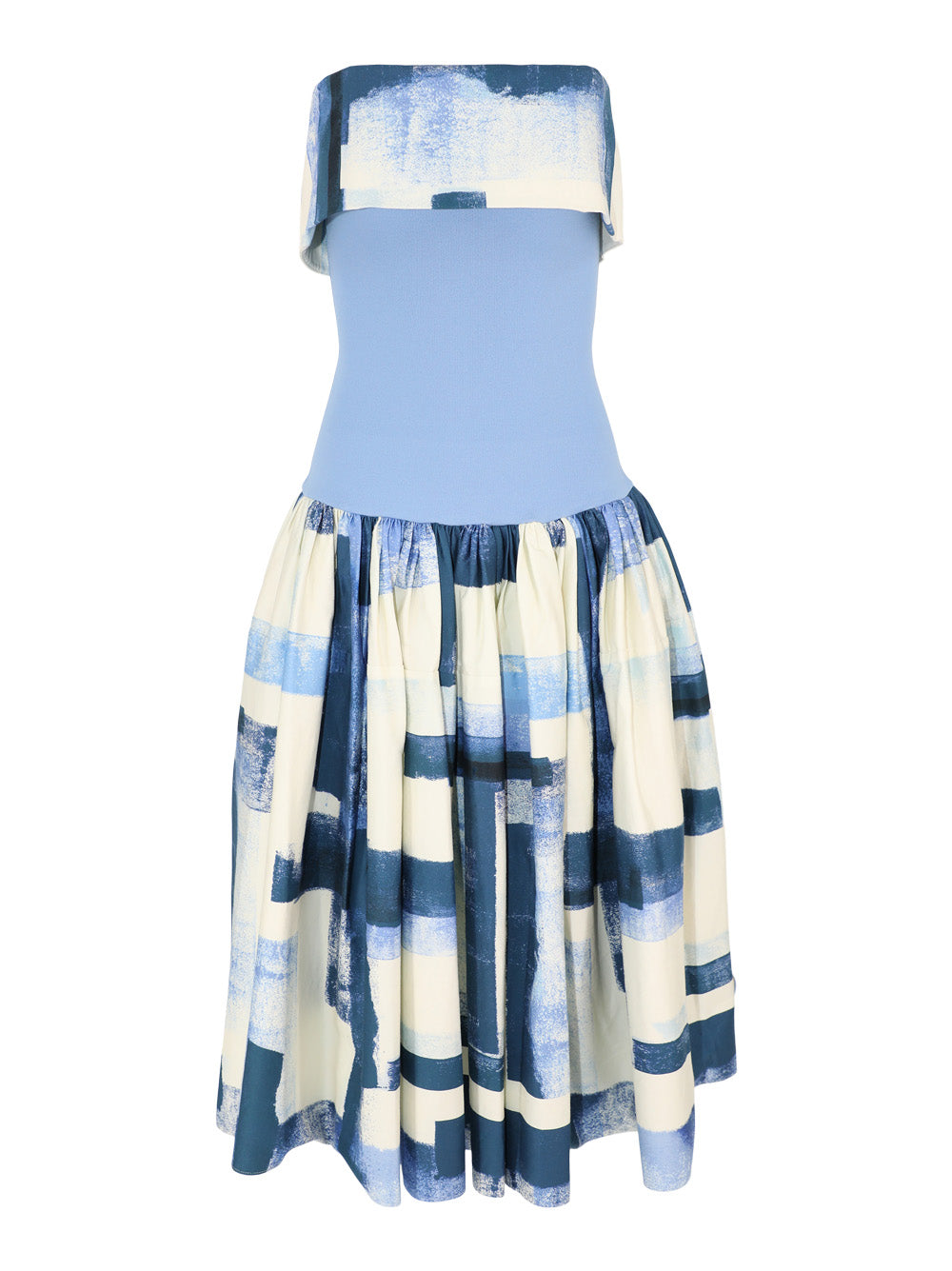 Alexis Robia Tube Midi Dress in Blue Brushstroke Alexis Robia Tube Midi Dress in Blue Brushstroke
