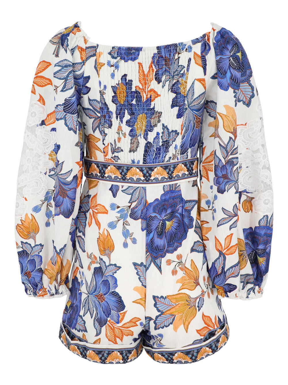 Farm Rio Romper in Summer Flowers-Off White