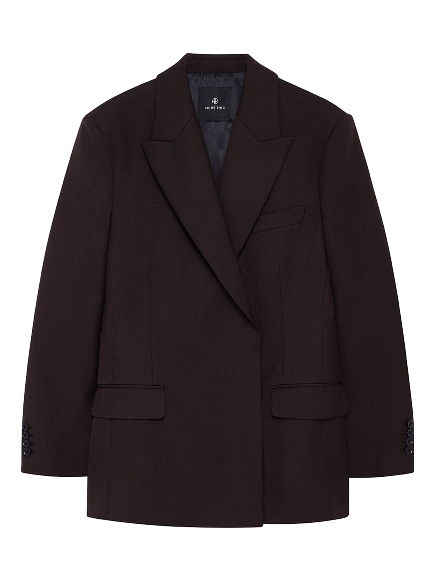 Anine Bing Aretha Blazer in Dark Brown
