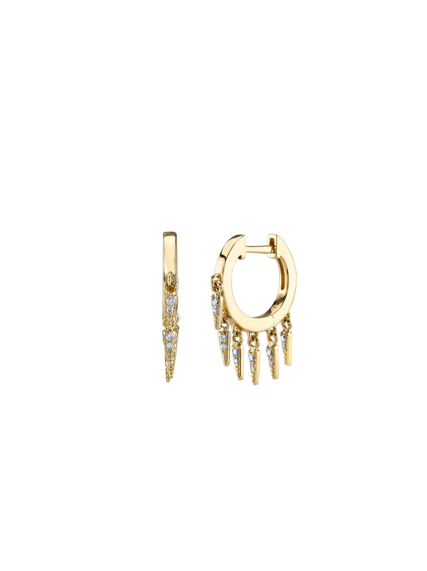 Sydney Evan Small Pave Fringe Huggie Hoops