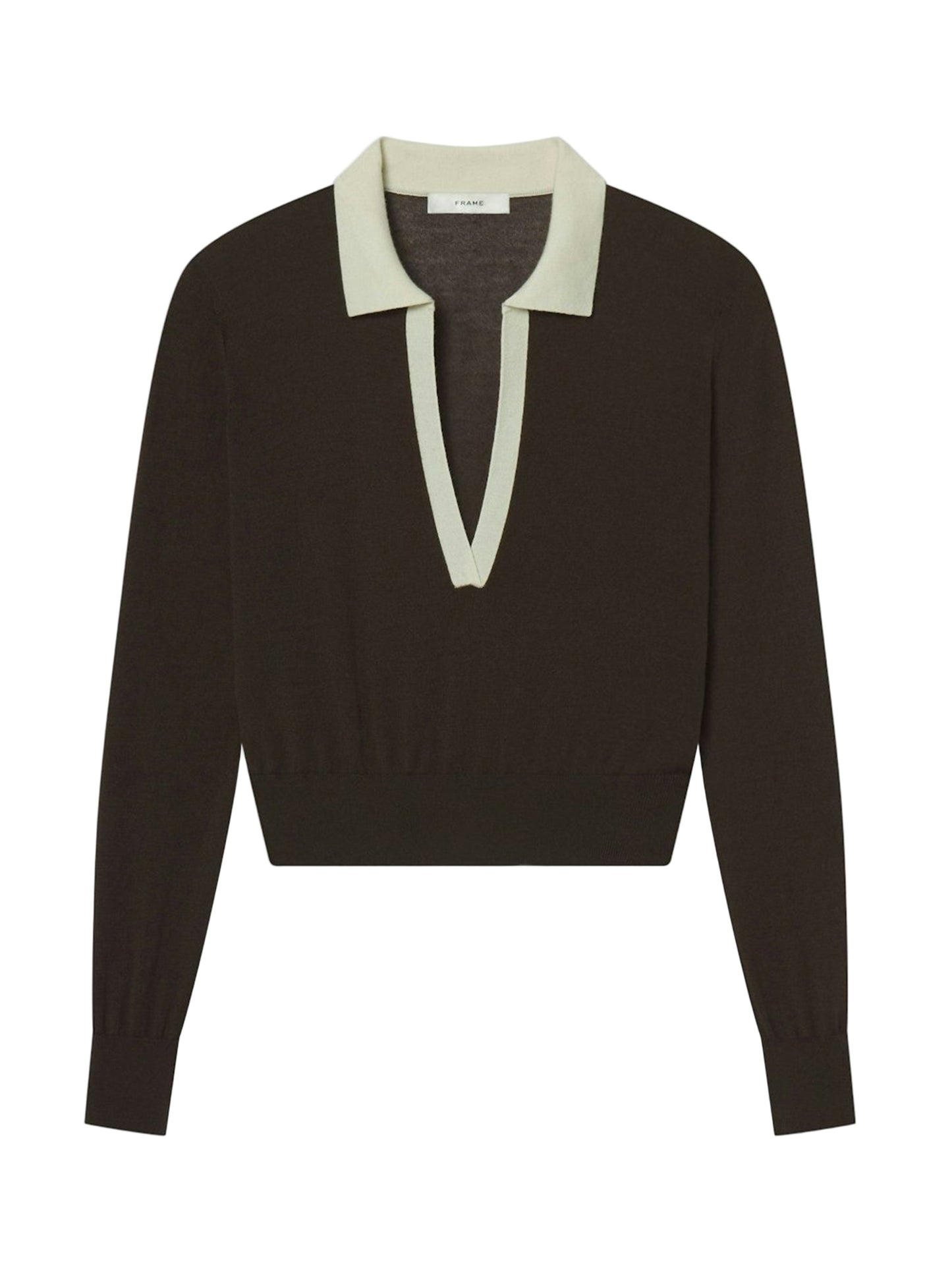 Frame Two Tone Polo in Coffee Multi