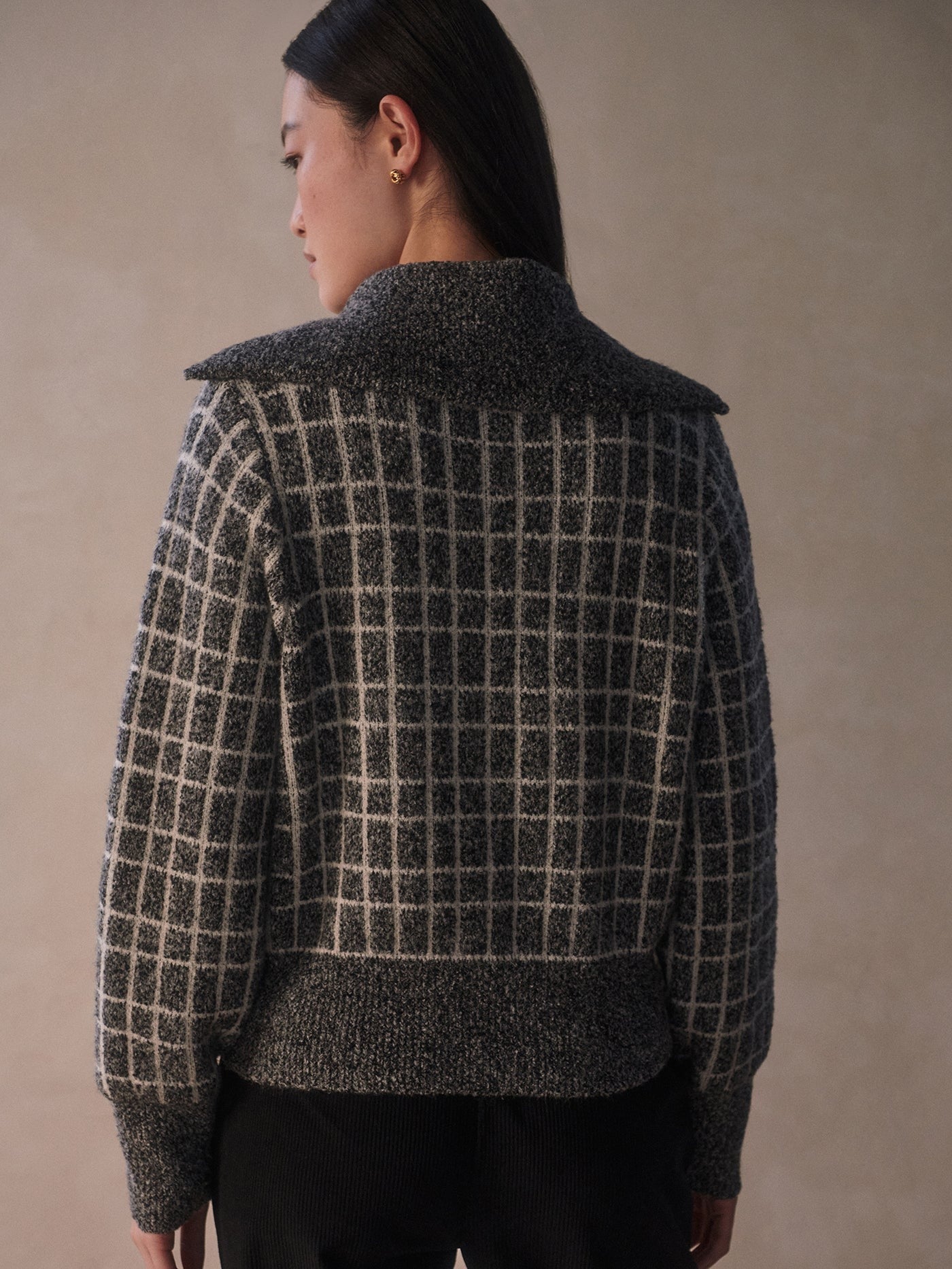 Varley Furley Half Zip Knit in Charcoal Marl