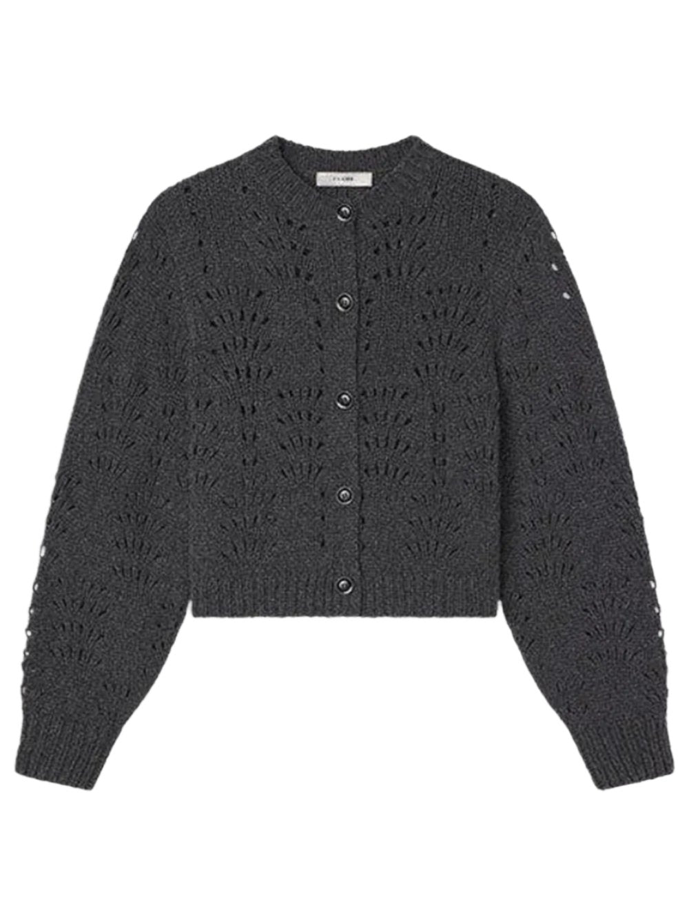 Frame Textured Stitch Cardigan in Dark Gris Heather
