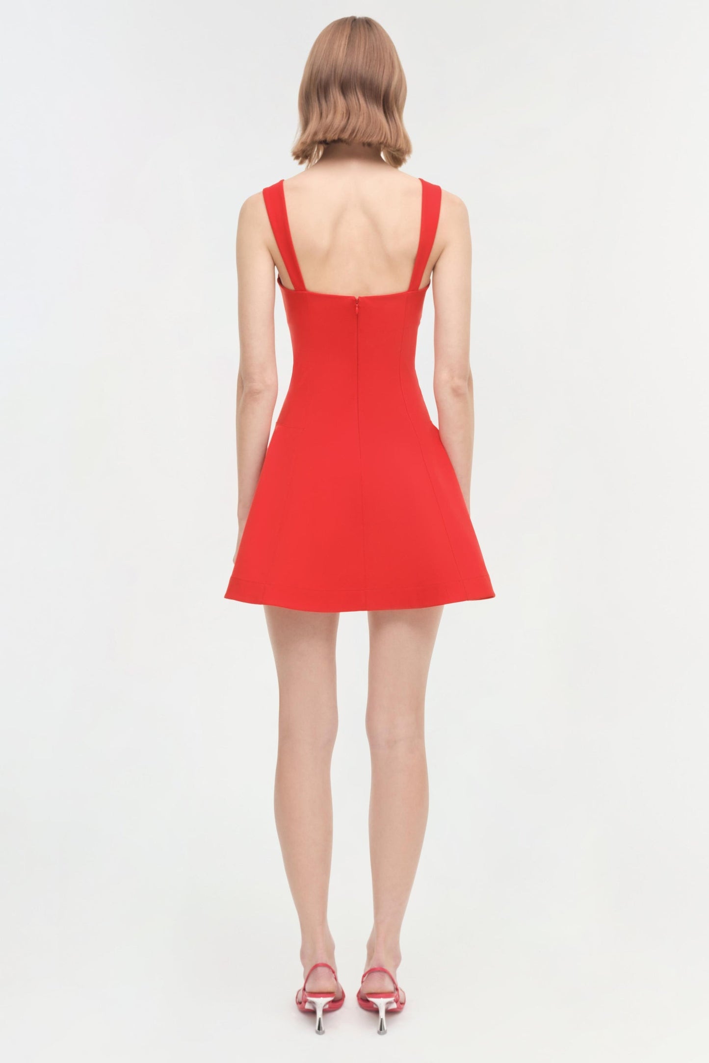 Simkhai Sadie Short Sleeve Mini Dress in Fiery Red