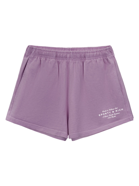 Sporty & Rich Health Initiative Disco Shorts in Soft Lavender 339
