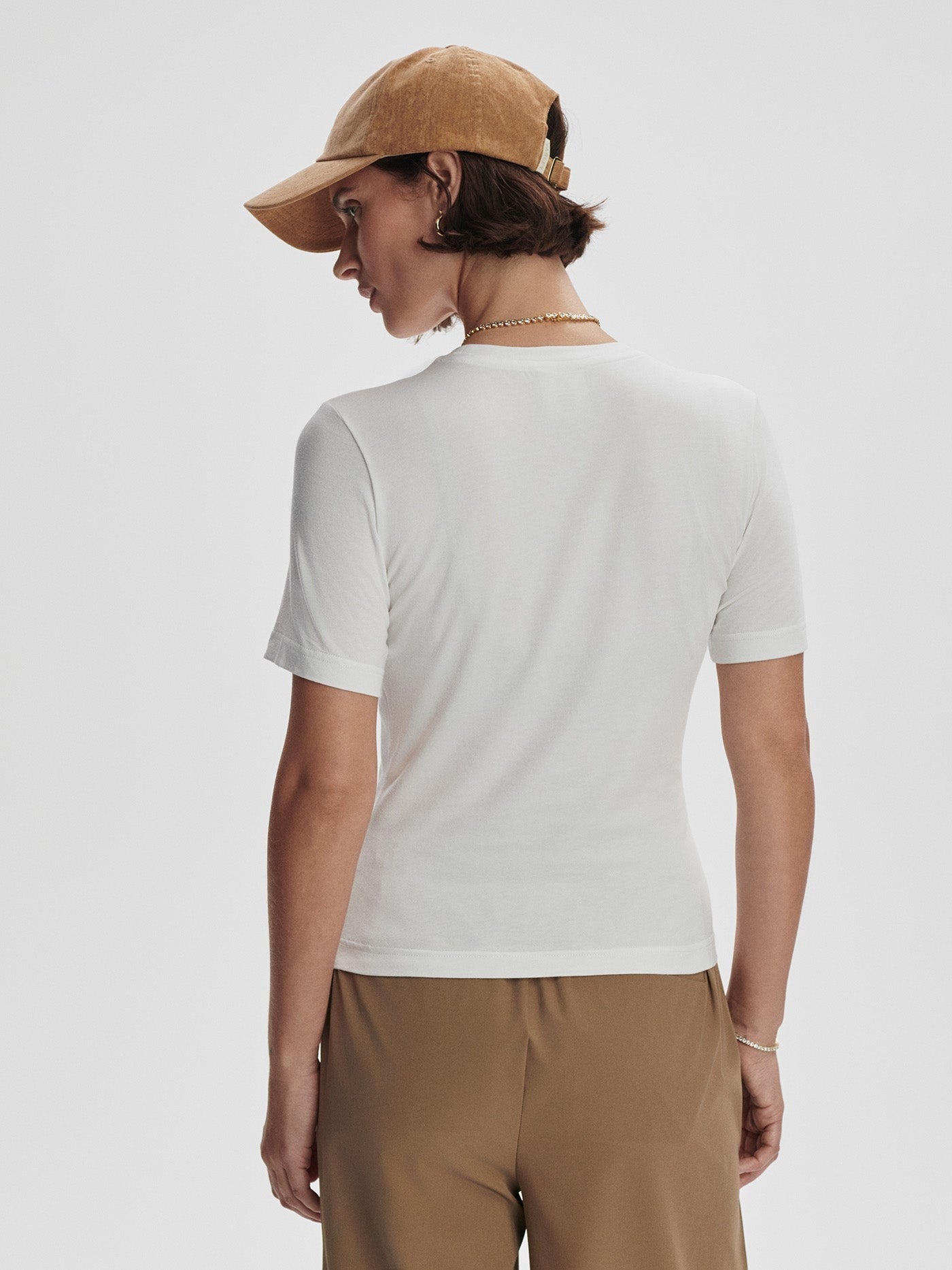 Varley Regina Fitted Tee in White