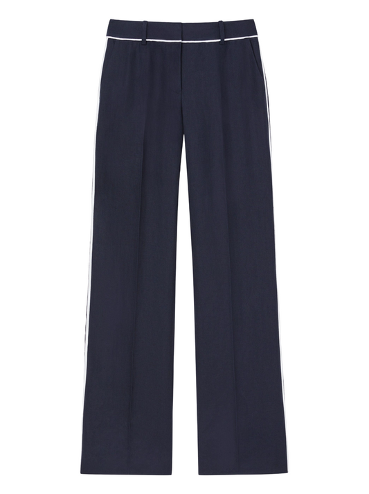 Lafayette 148 Sullivan Pant With Contrast Tipping in Ink