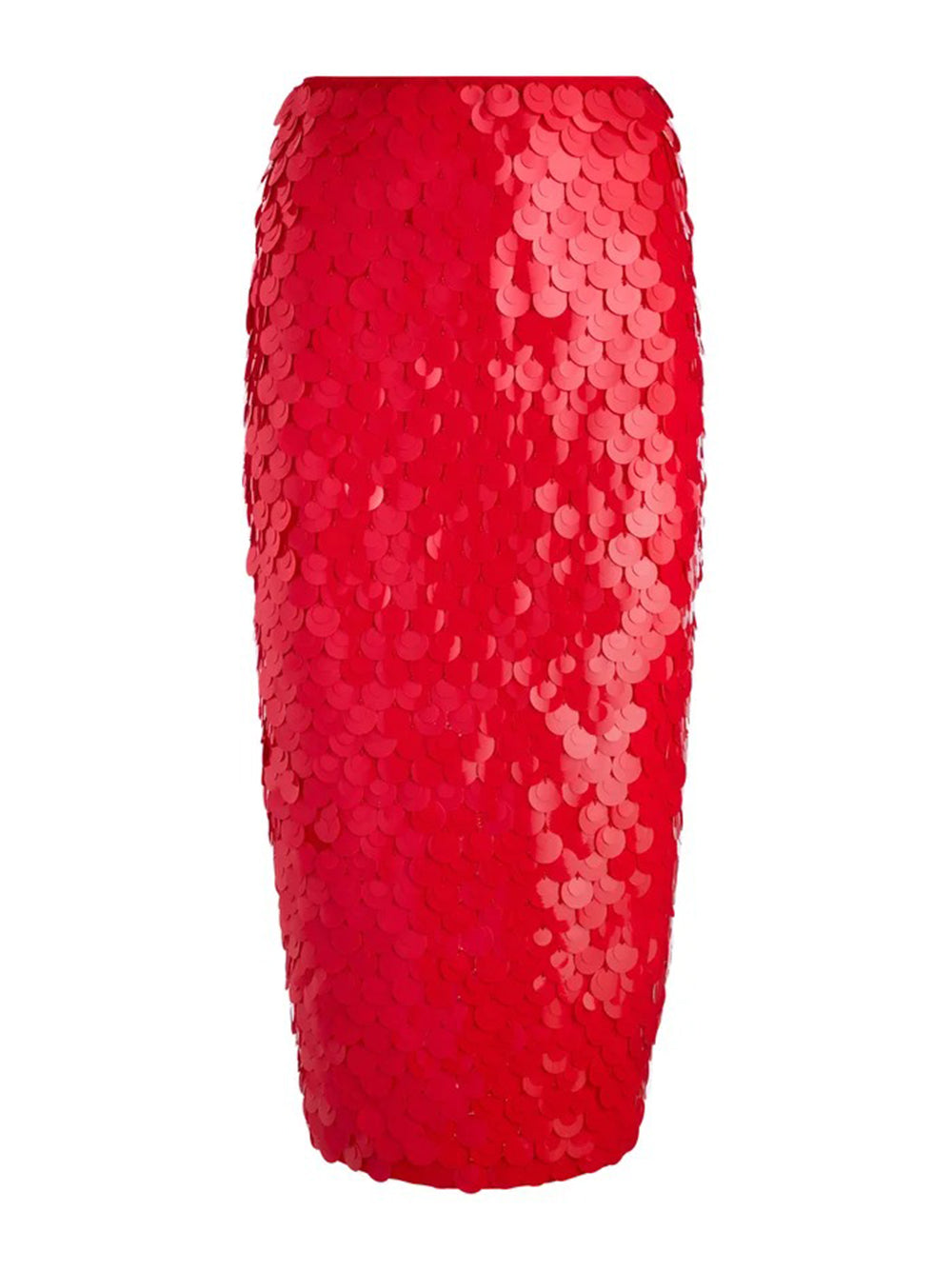 Alice + Olivia Fifi Embellished Midi Skirt in Bright Ruby