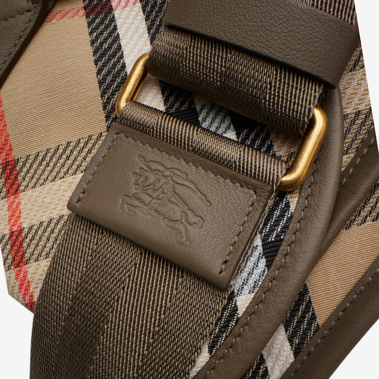Burberry Small B Clip Messenger Bag in Sand Check