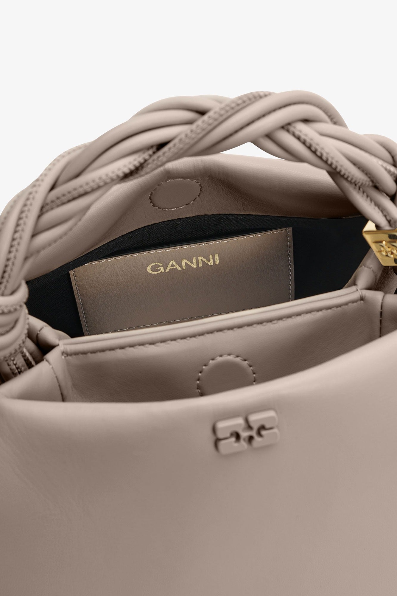 Ganni Oyster Gray Bou Bag in Oyster Grey