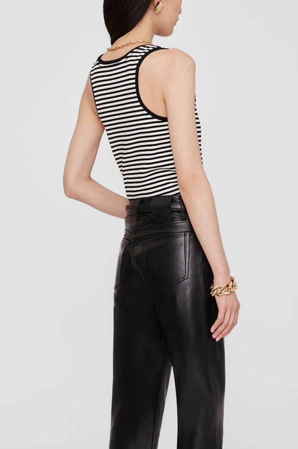 Anine Bing Alessia Tank in Cream & Black Stripe
