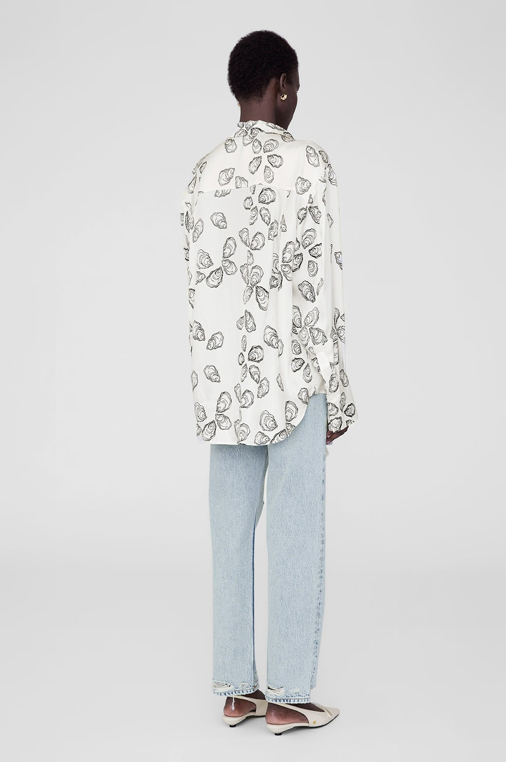 Anine Bing Avalon Shirt in Bone Oyster