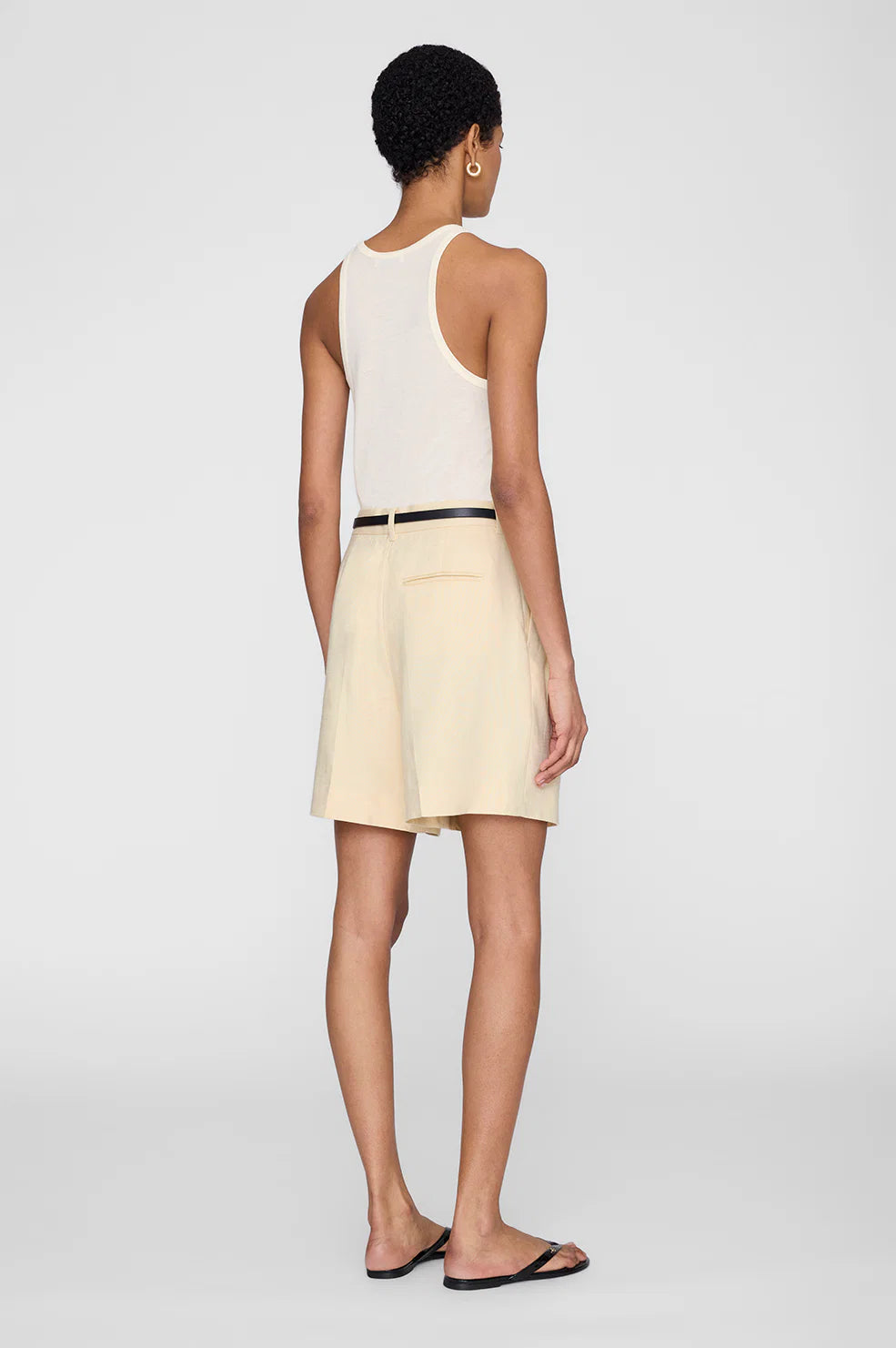 Anine Bing Brice Short in Butter Yellow