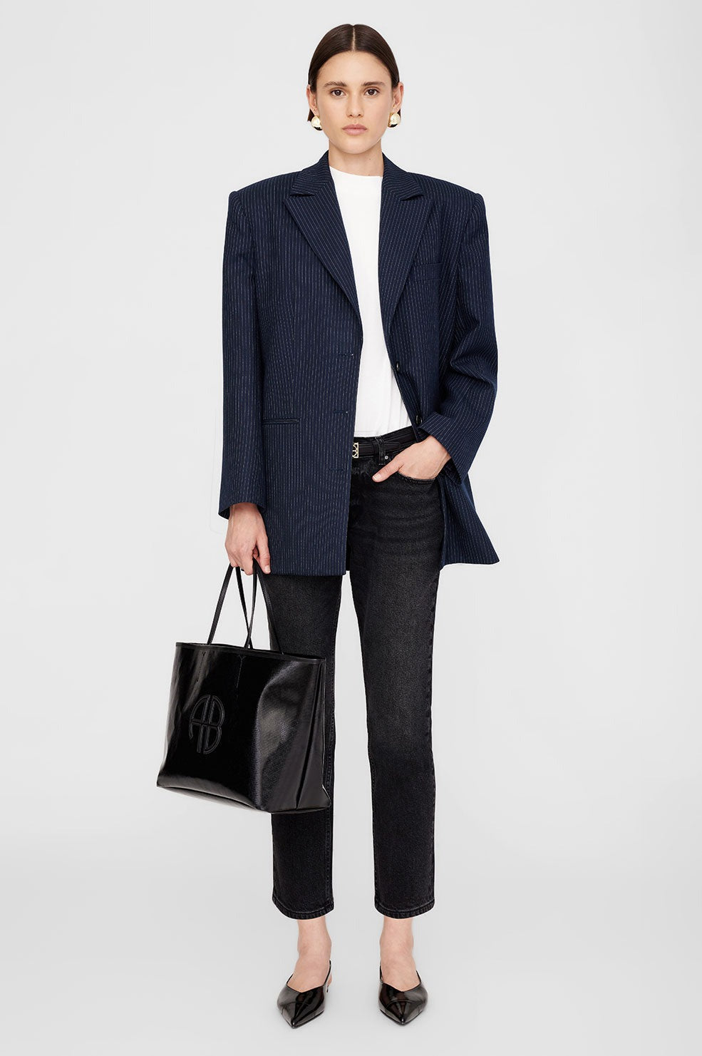 Anine Bing Emma Tote in Black