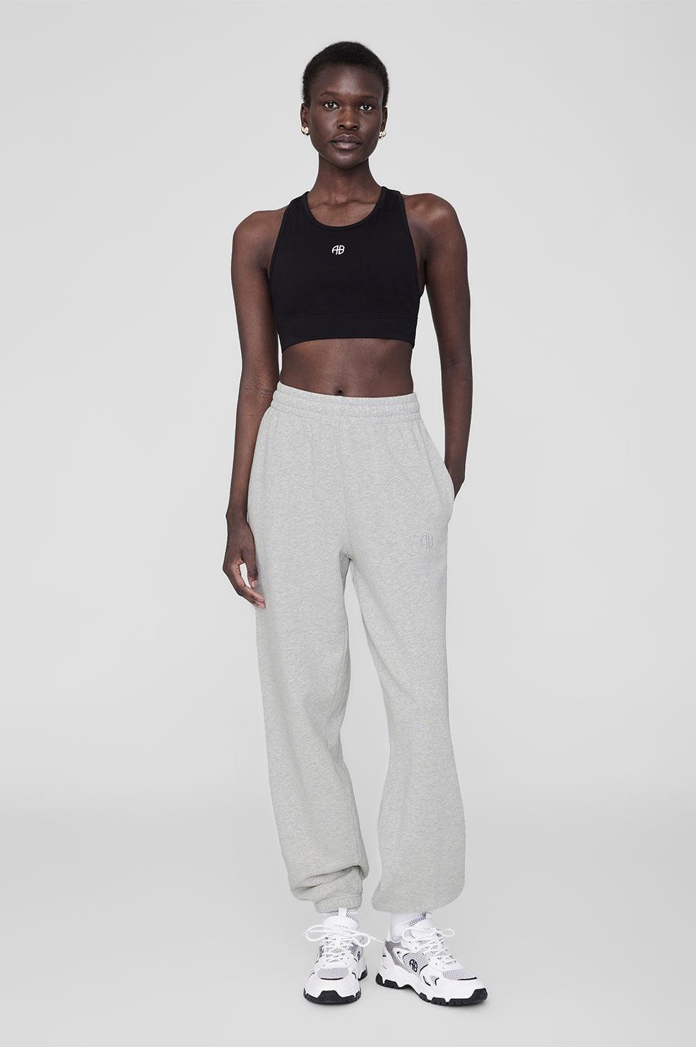 Anine Bing Karter Jogger Sweatpant in Grey