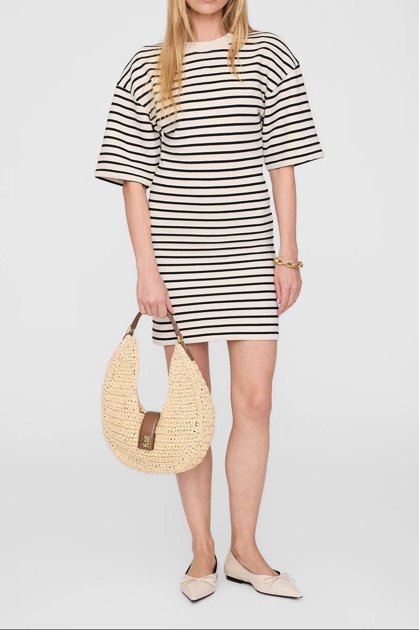 Anine Bing Mona Dress in White/Black
