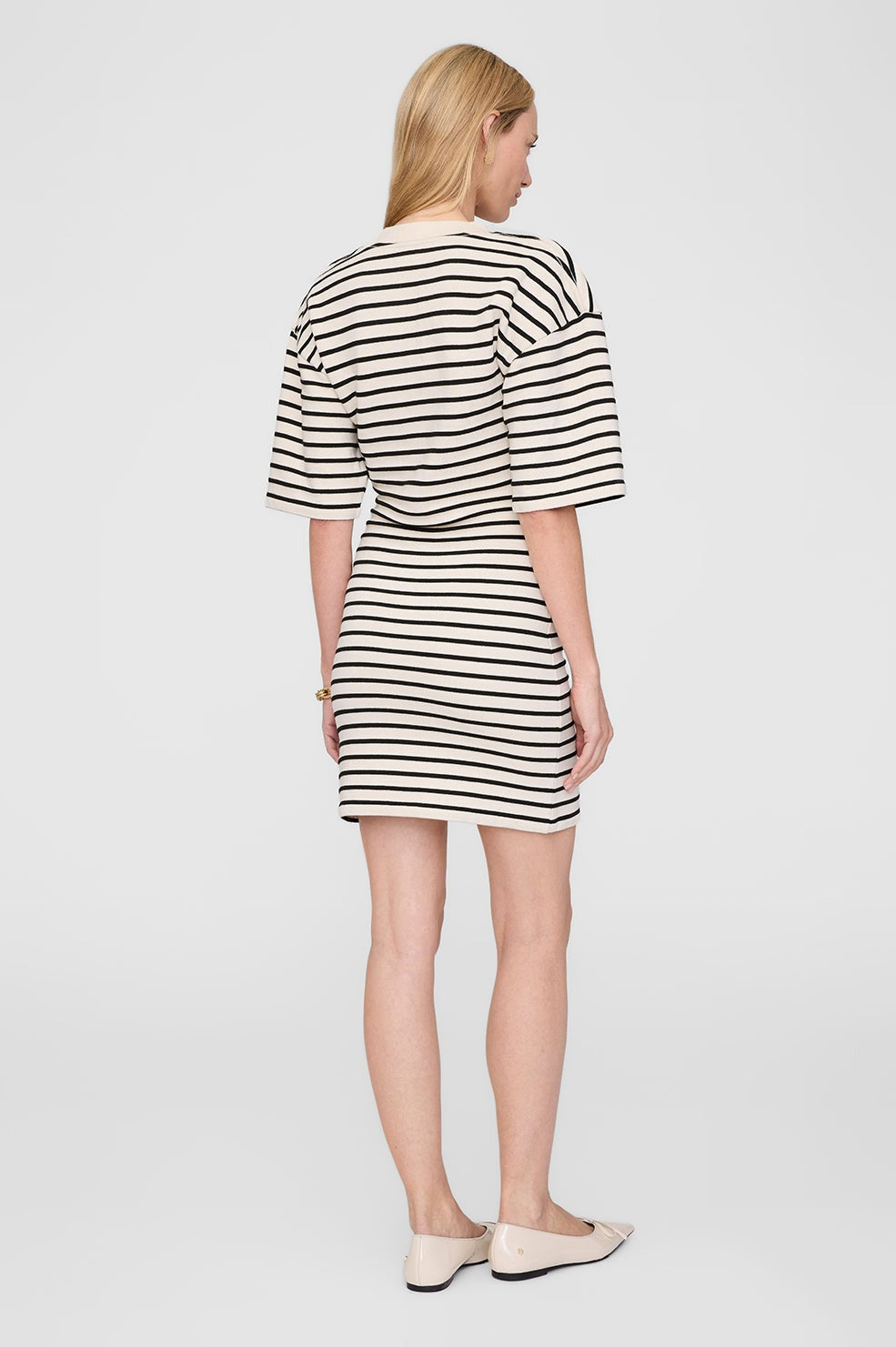 Anine Bing Mona Dress in White/Black