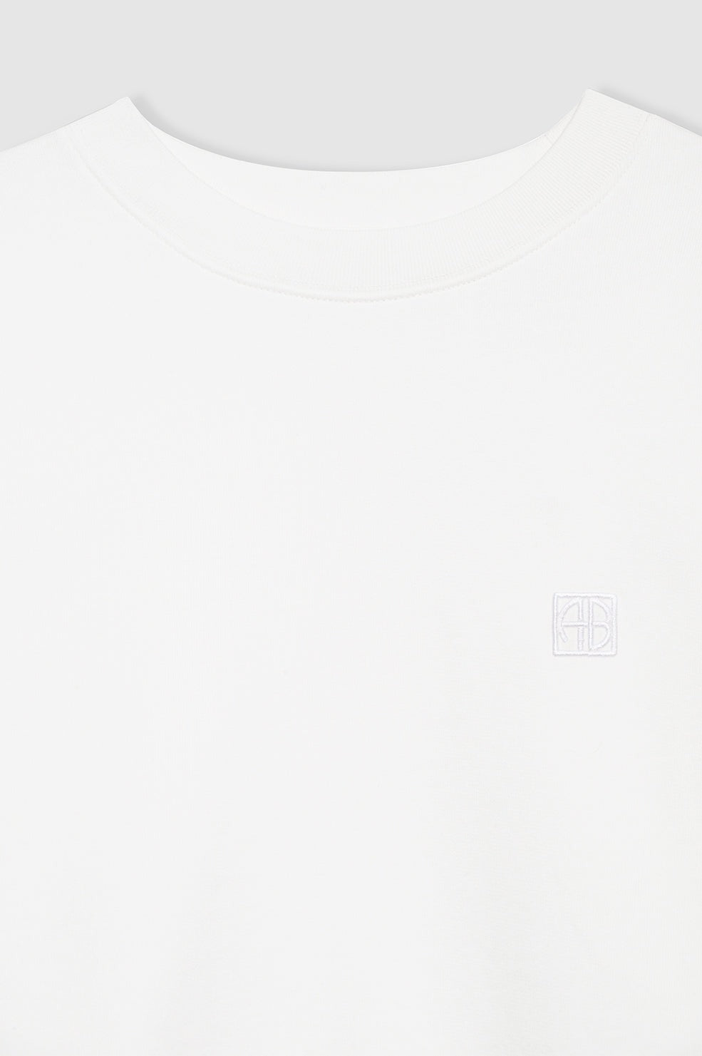 Anine Bing Miles Sweatshirt Framed Monogram Sweatshirt in Off White