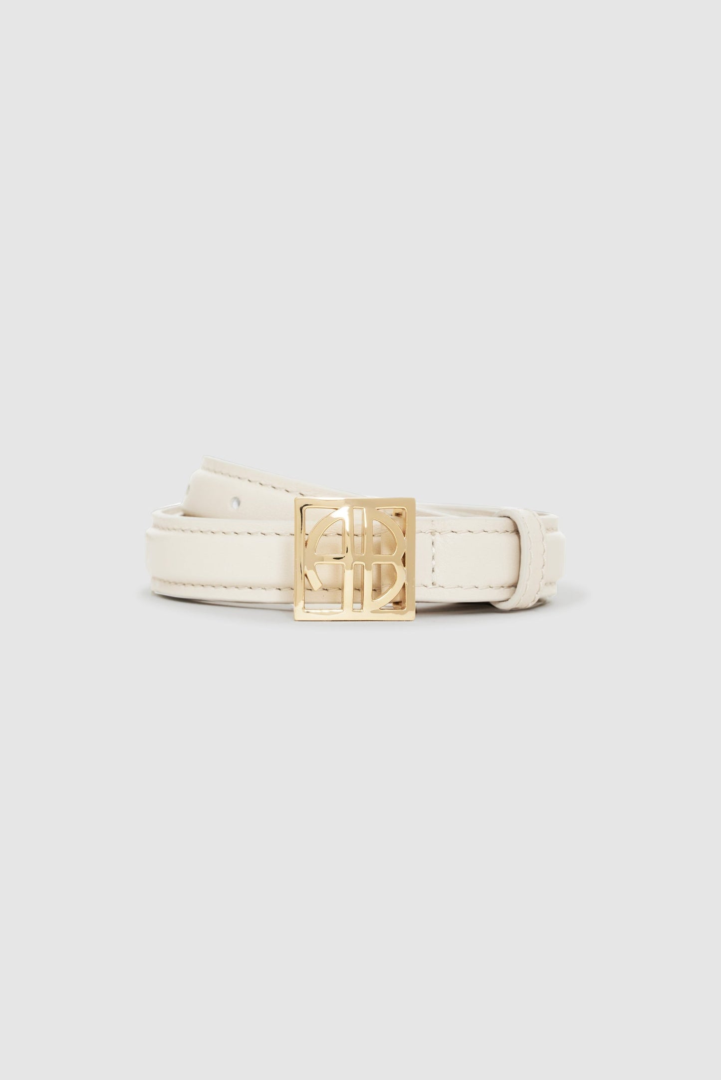 Anine Bing Monogram Belt in Bone/Gold