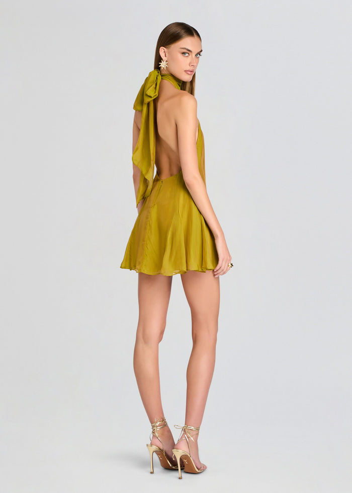 Retrofête Lilacine Chiffon Dress in Iridescent Dijon