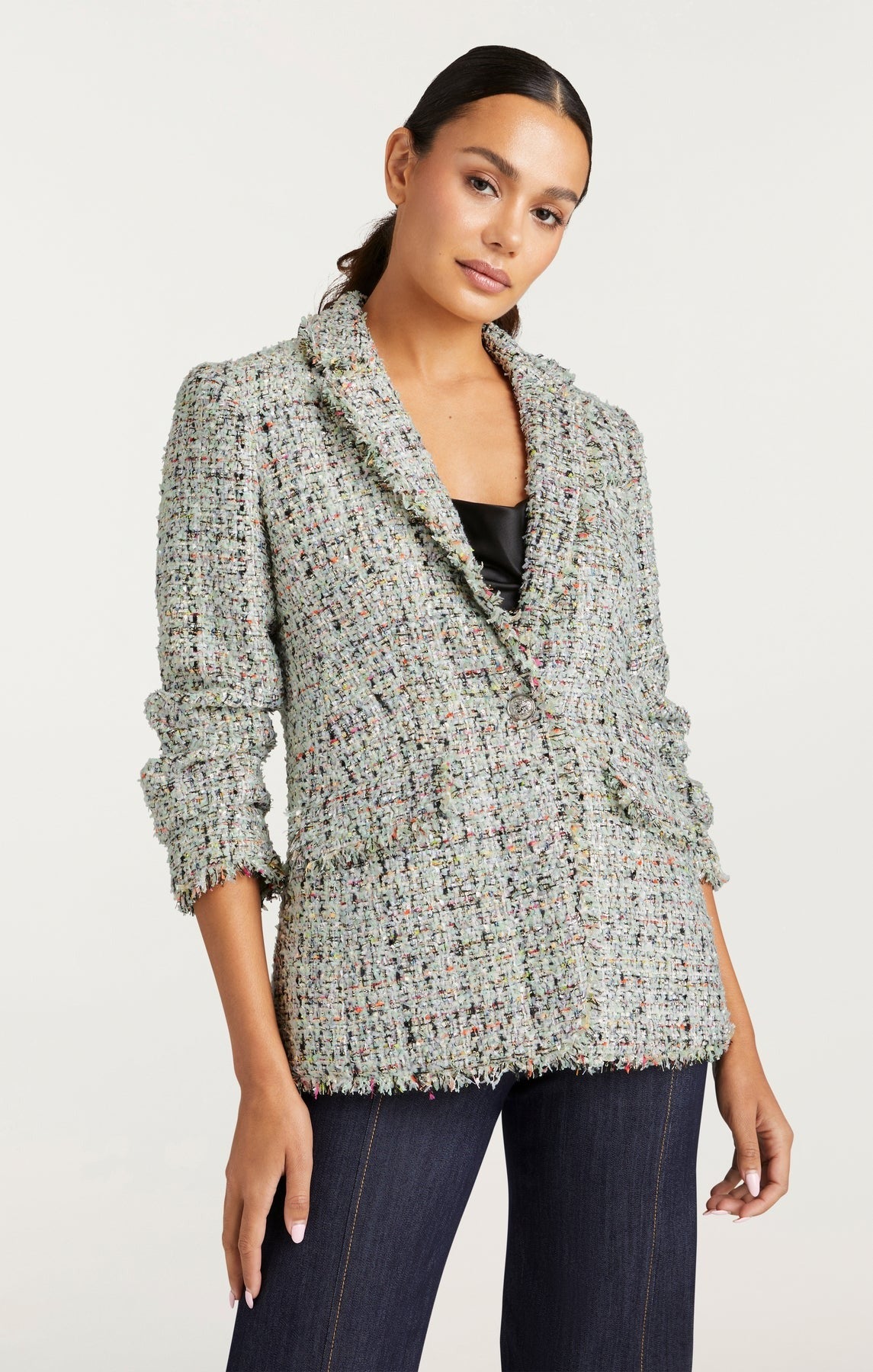 Cinq à Sept Anya Boucle Khloe Blazer in Patina Multi