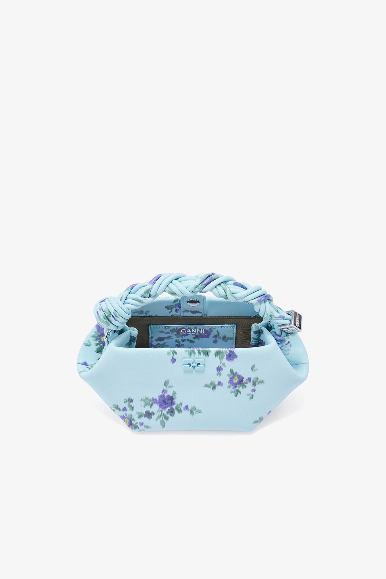 Ganni Mini Bou Bag in Printed Blue in Iced Aqua