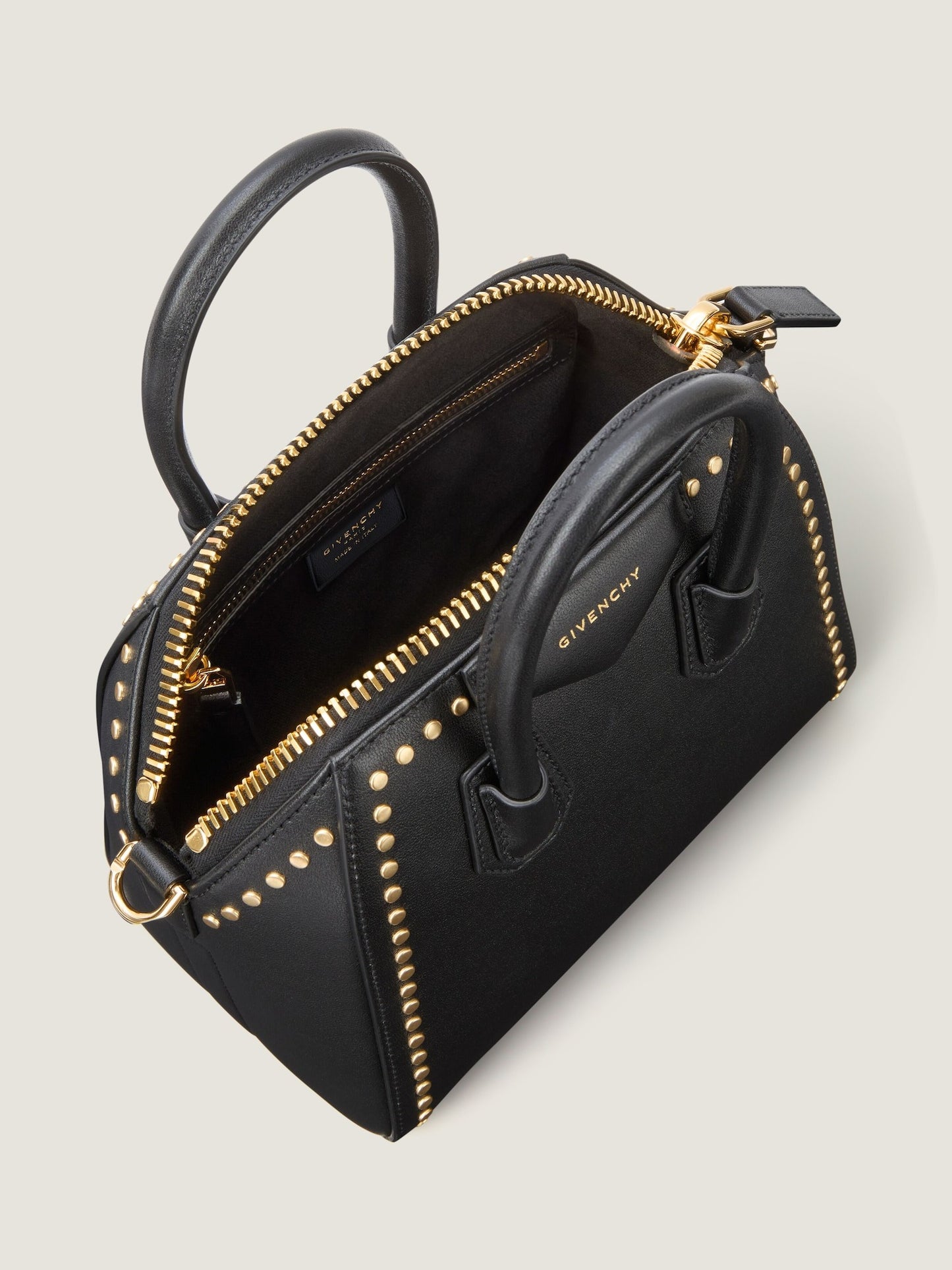 Givenchy Mini Antigona Bag in Box Leather with Studs Detail in Black