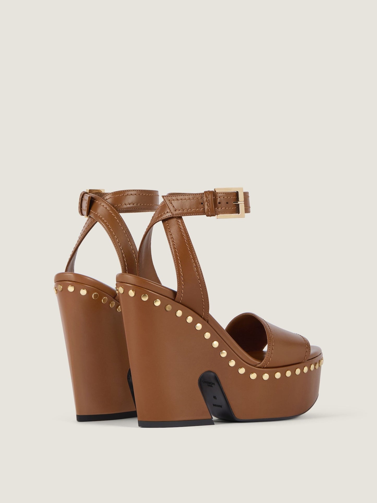 Givenchy Clog Platform Sandals in Leather With Studs 95MM