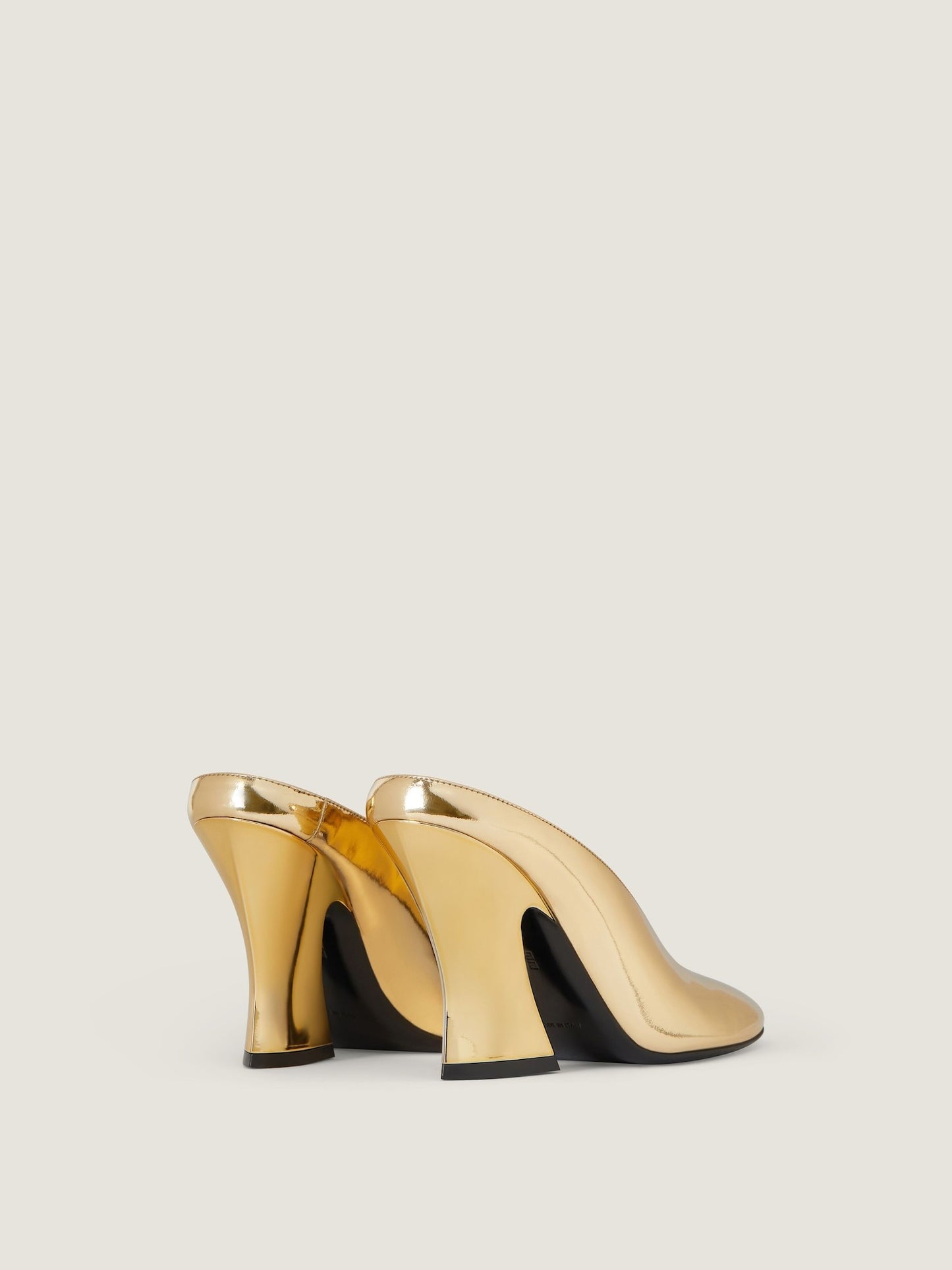 Givenchy Sculpted Heel Mule in Golden Mirror Effect Leather 95MM