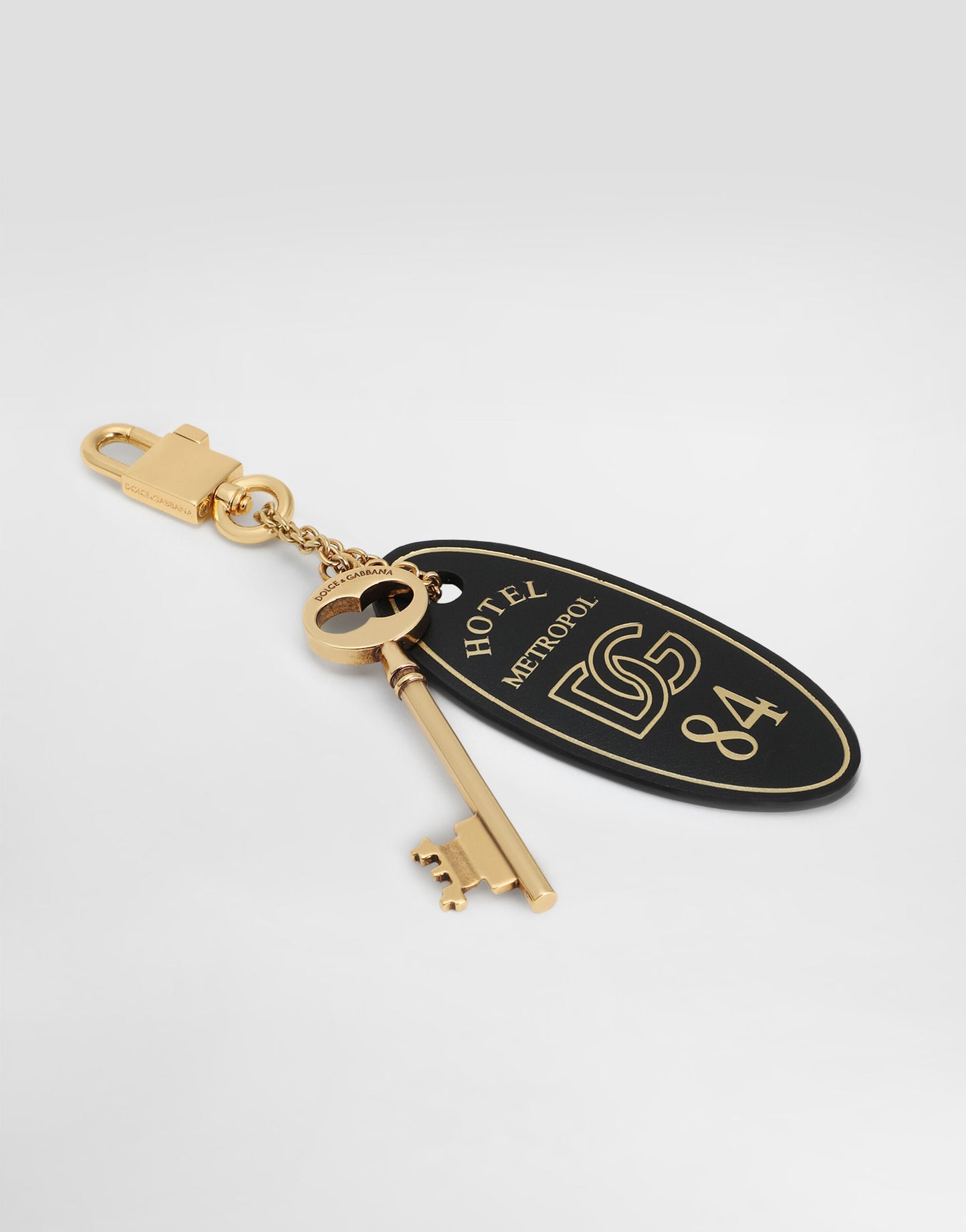 Dolce & Gabbana Calfskin Tassel Keychain in Black