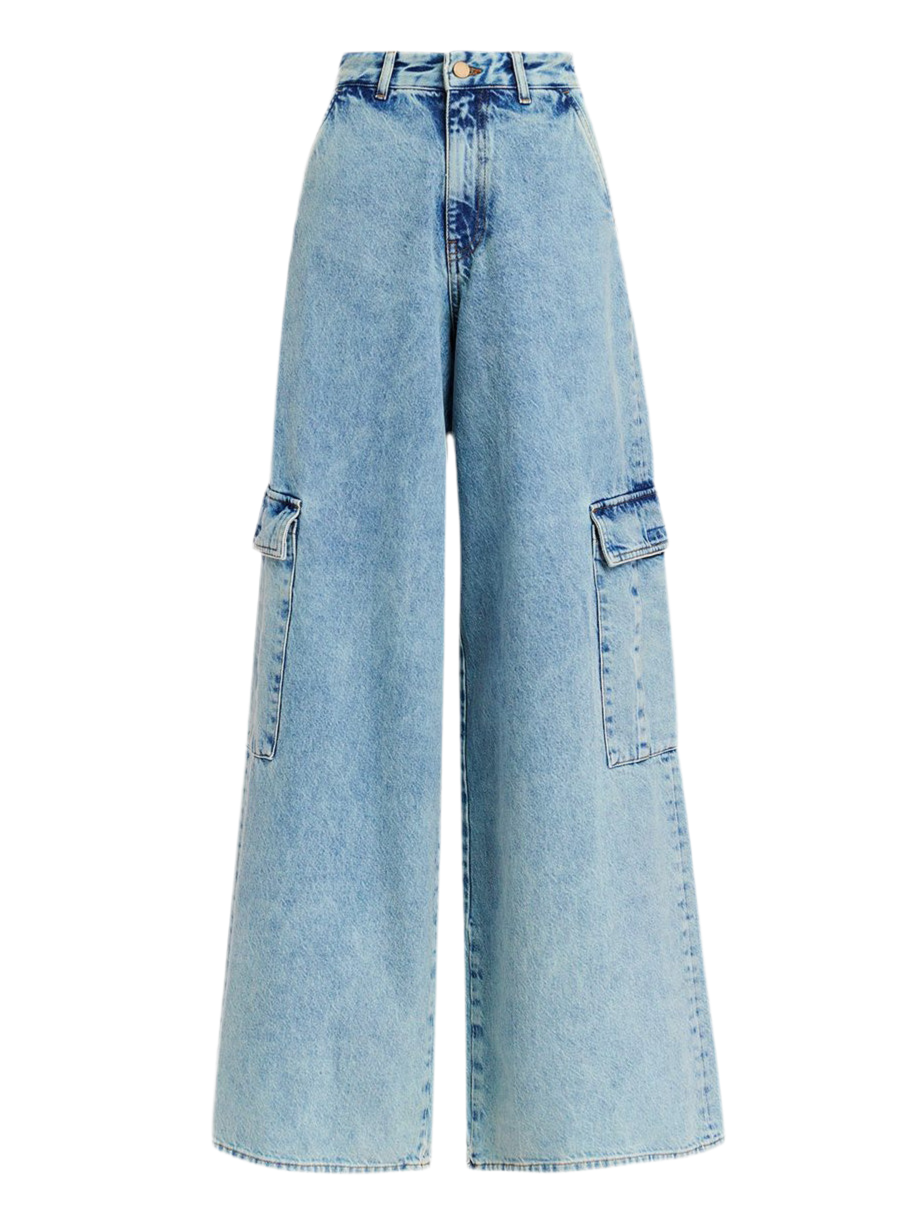 Essentiel Antwerp Gnome Flared Cargo Jeans in Another Blue